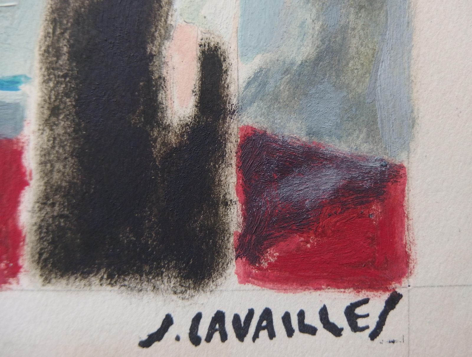 Jules Cavailleswaiting Woman   Original Painting, Handsigned photo for sale