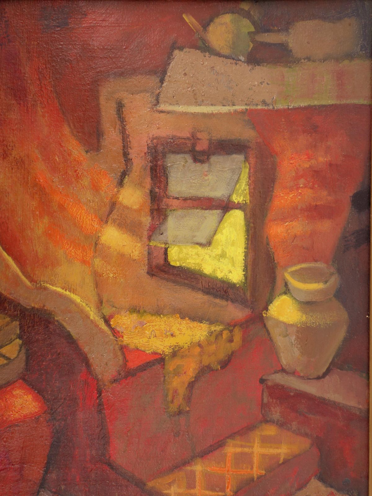 photo for sale Louis Toffolismall Orange Room In Italy   Original Oil Painting   Signed