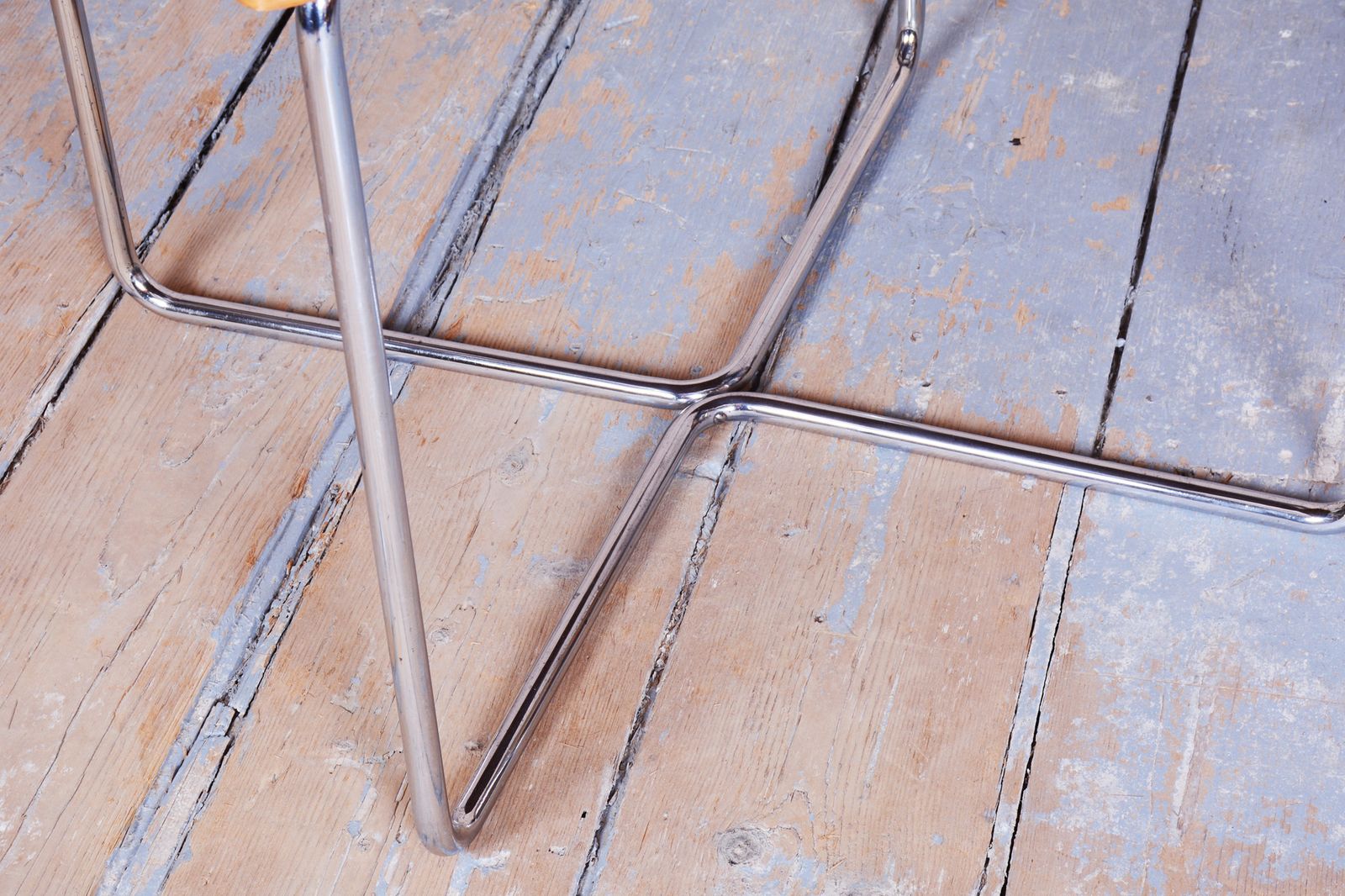 Restored Bauhaus Table, By Robert Slezák, Caucasian Walnut, Chrome, Czech, 1930s photo vinterior