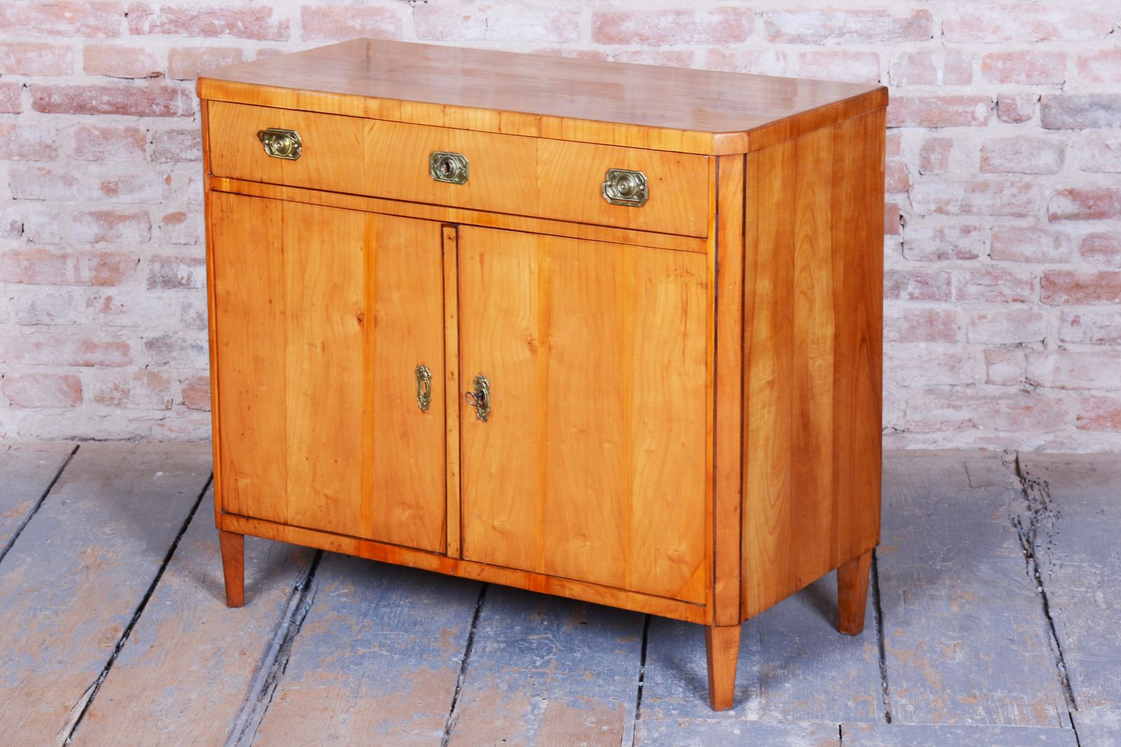 Restored Biedermeier Cabinet, Cherry, Spruce, Ebony, Polish, Czech, 1820s photo furniture