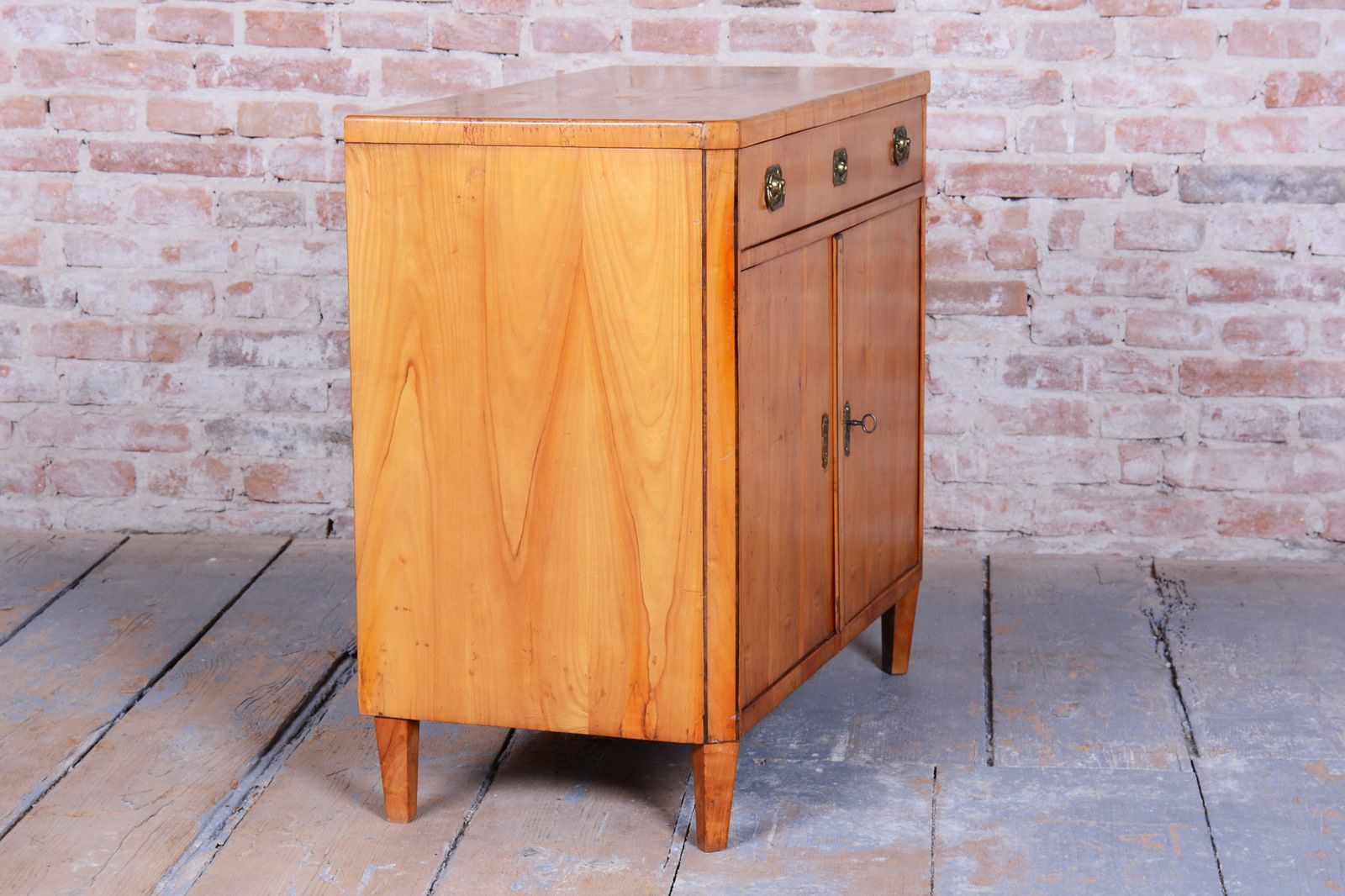 Restored Biedermeier Cabinet, Cherry, Spruce, Ebony, Polish, Czech, 1820s photo vintage