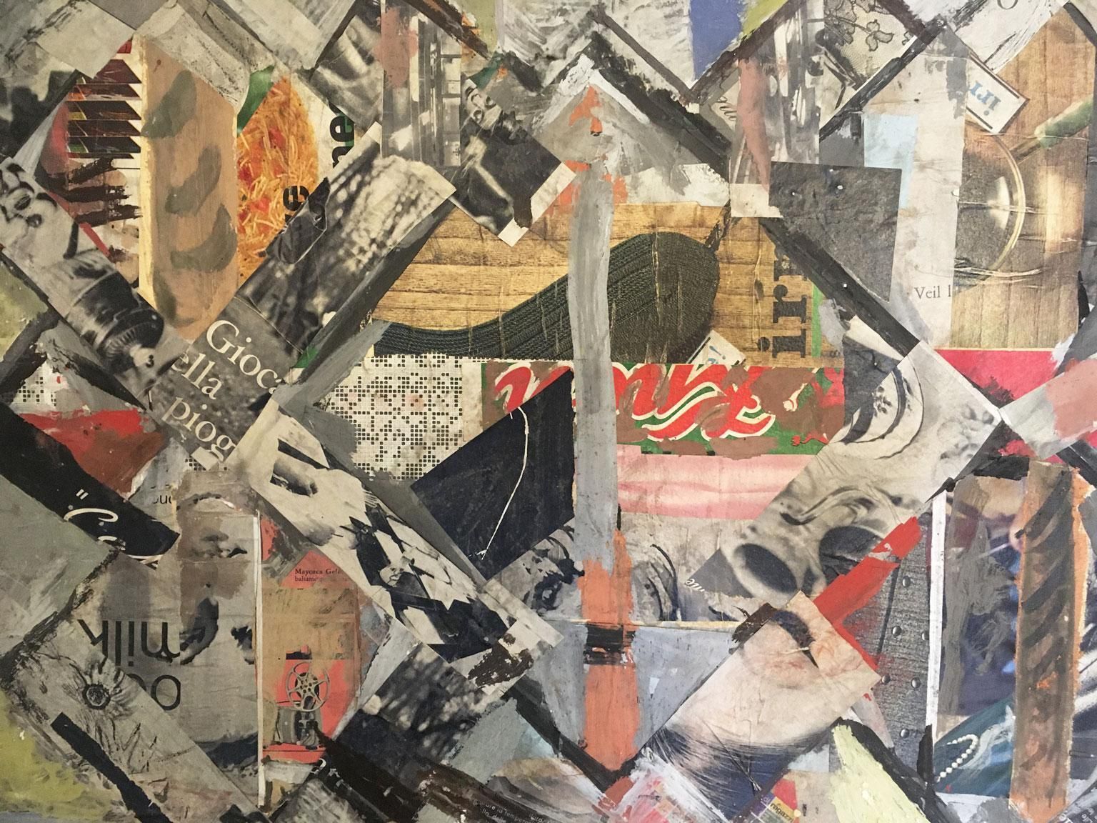 photo furniture 1960 Italy Abstract Painting And Paper Collage By Ermete Lancini