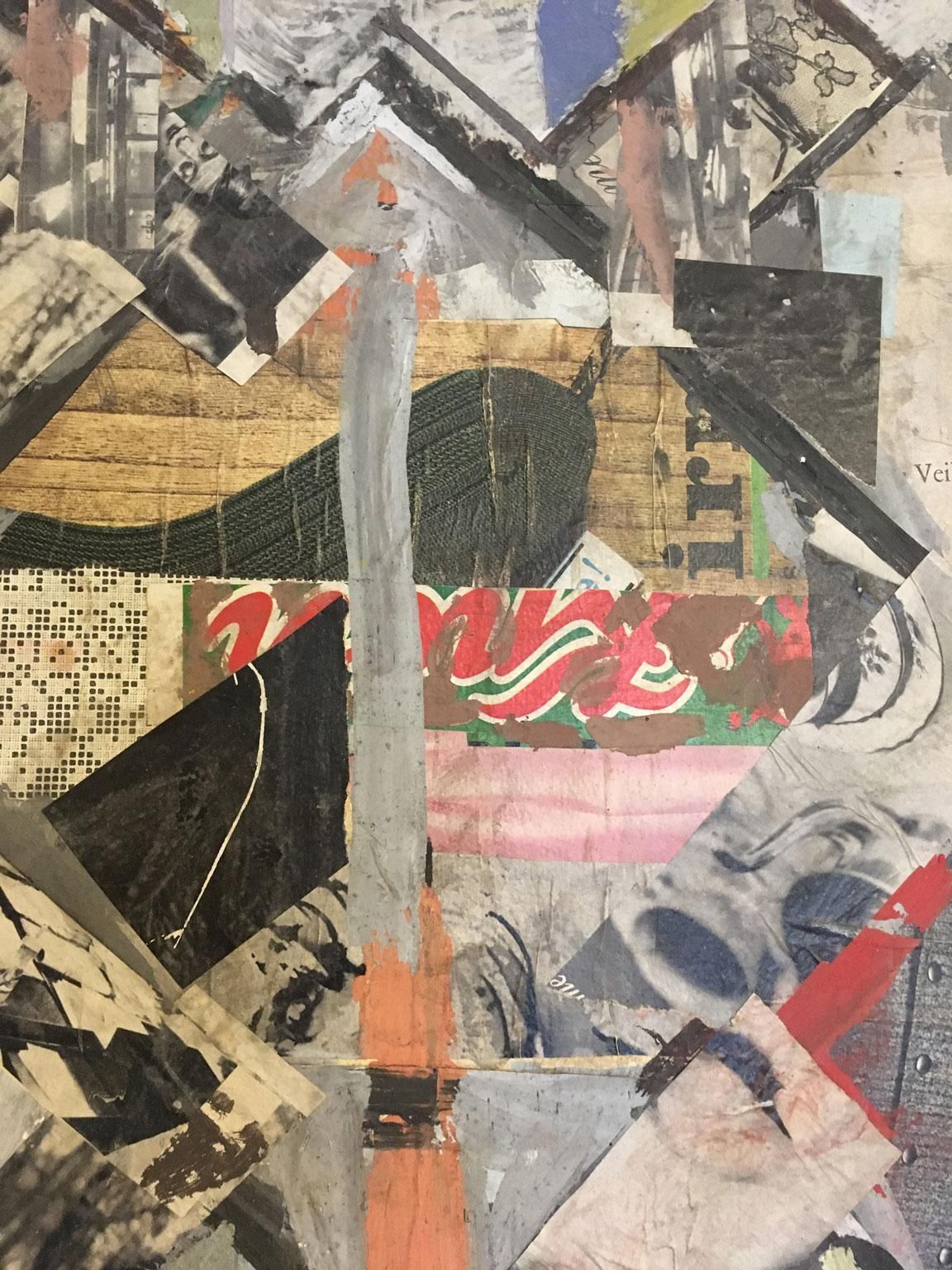 1793.0 1960 Italy Abstract Painting And Paper Collage By Ermete Lancini photo