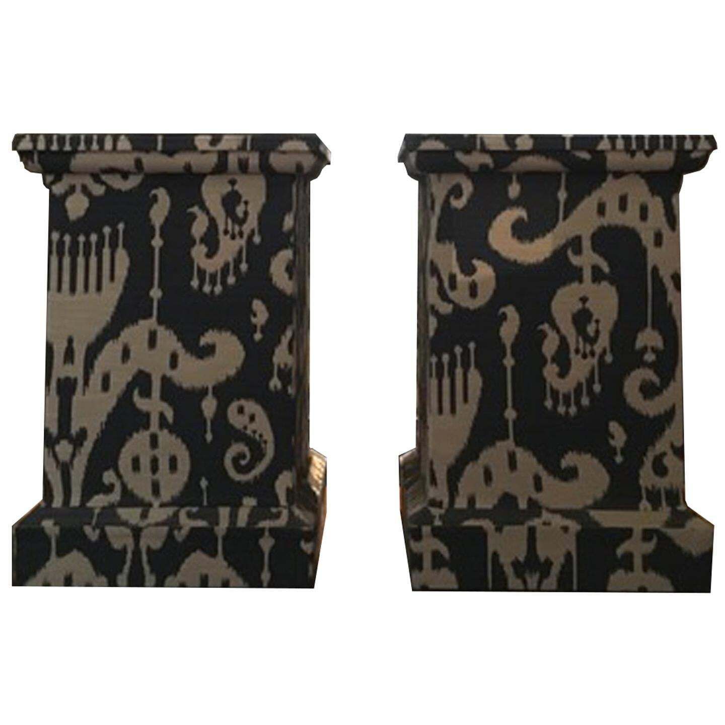 Italy Pair Of Fabric Covered Columns Contemporary Production