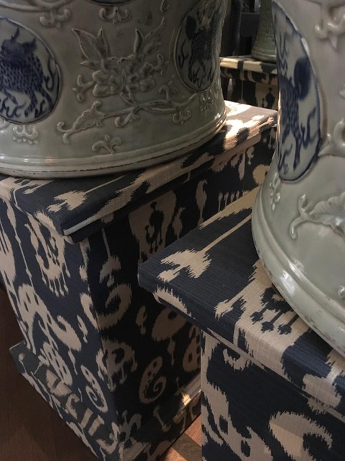 photo furniture Italy Pair Of Fabric Covered Columns Contemporary Production