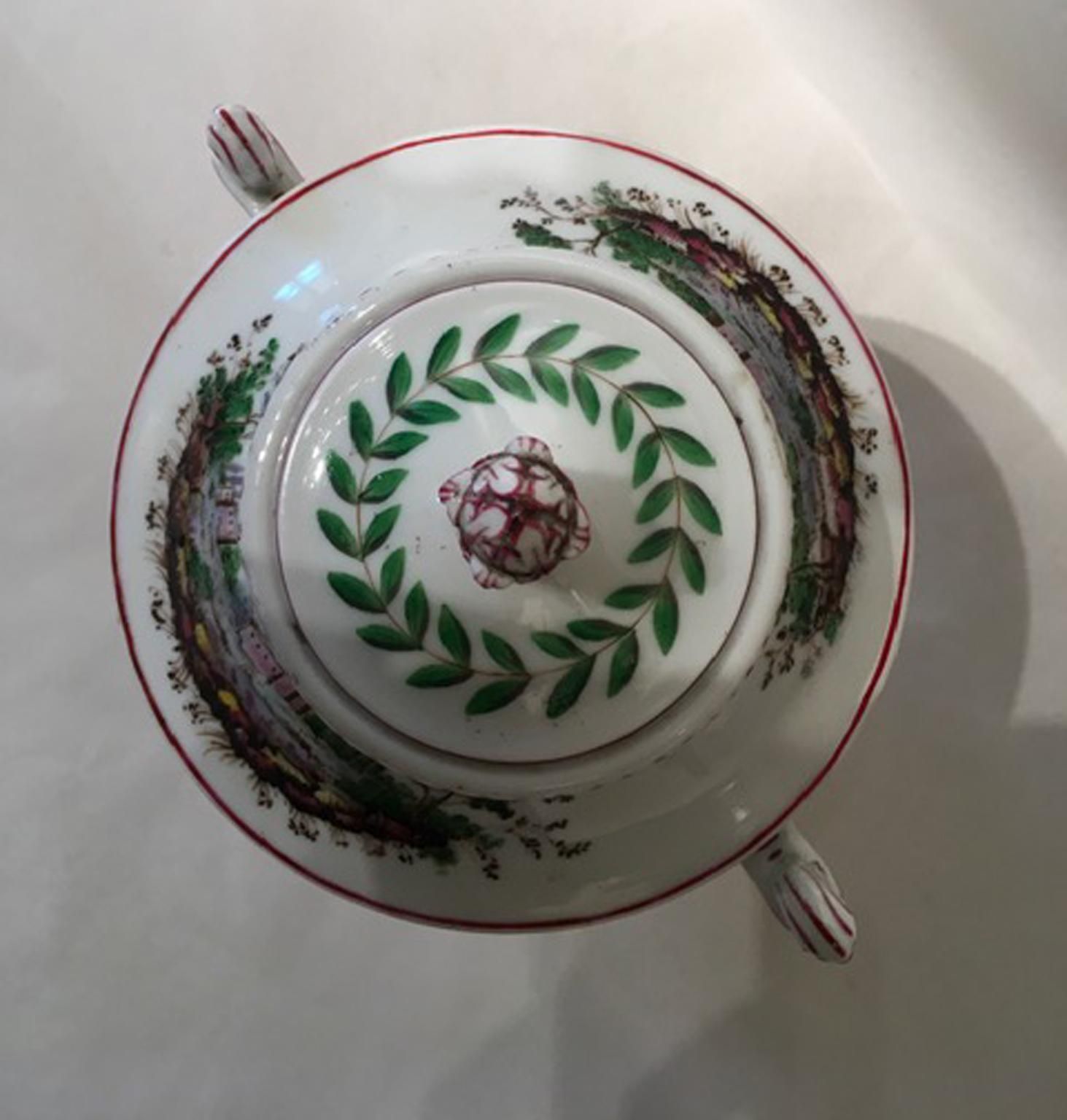 Italy Richard Ginori Doccia 19th Century Porcelain Covered Vase With Landscape photo Home Decor