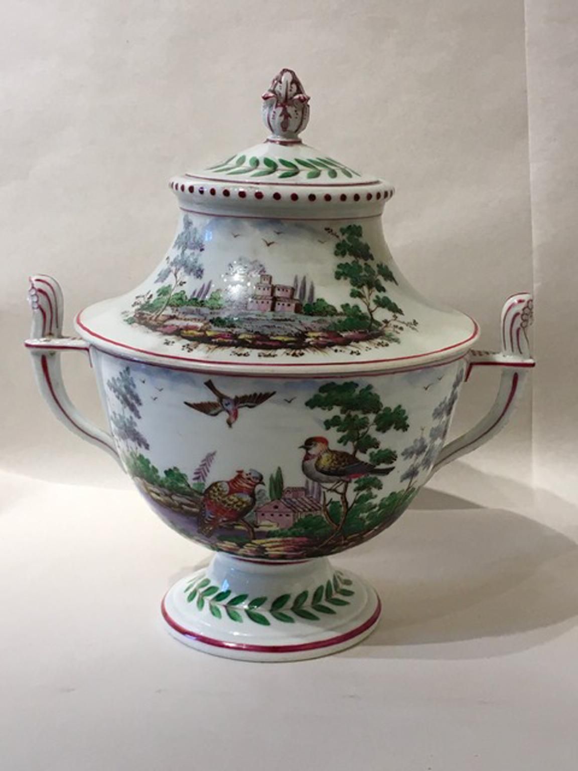 photo furniture Italy Richard Ginori Doccia 19th Century Porcelain Covered Vase With Landscape