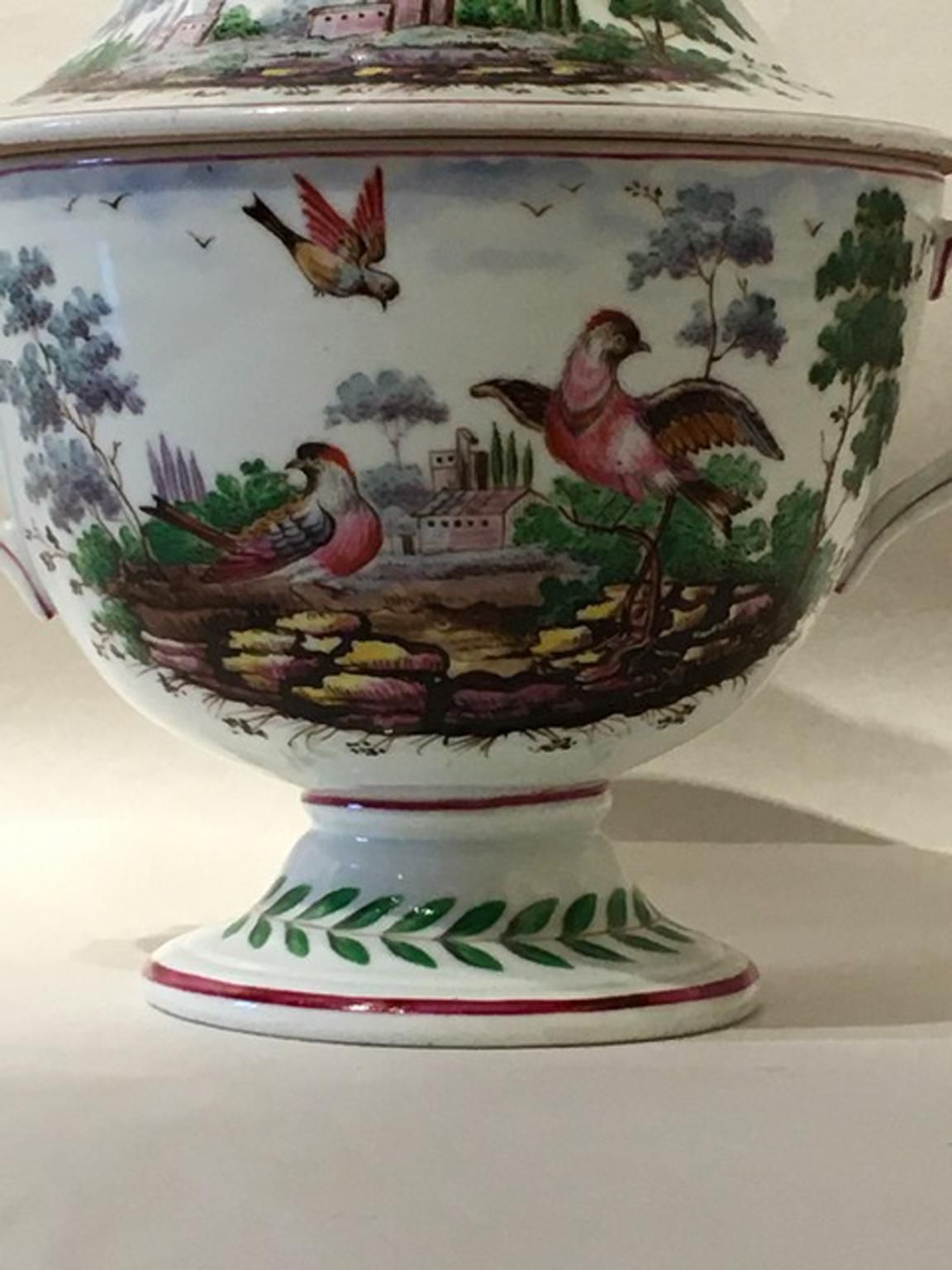 photo buy Italy Richard Ginori Doccia 19th Century Porcelain Covered Vase With Landscape
