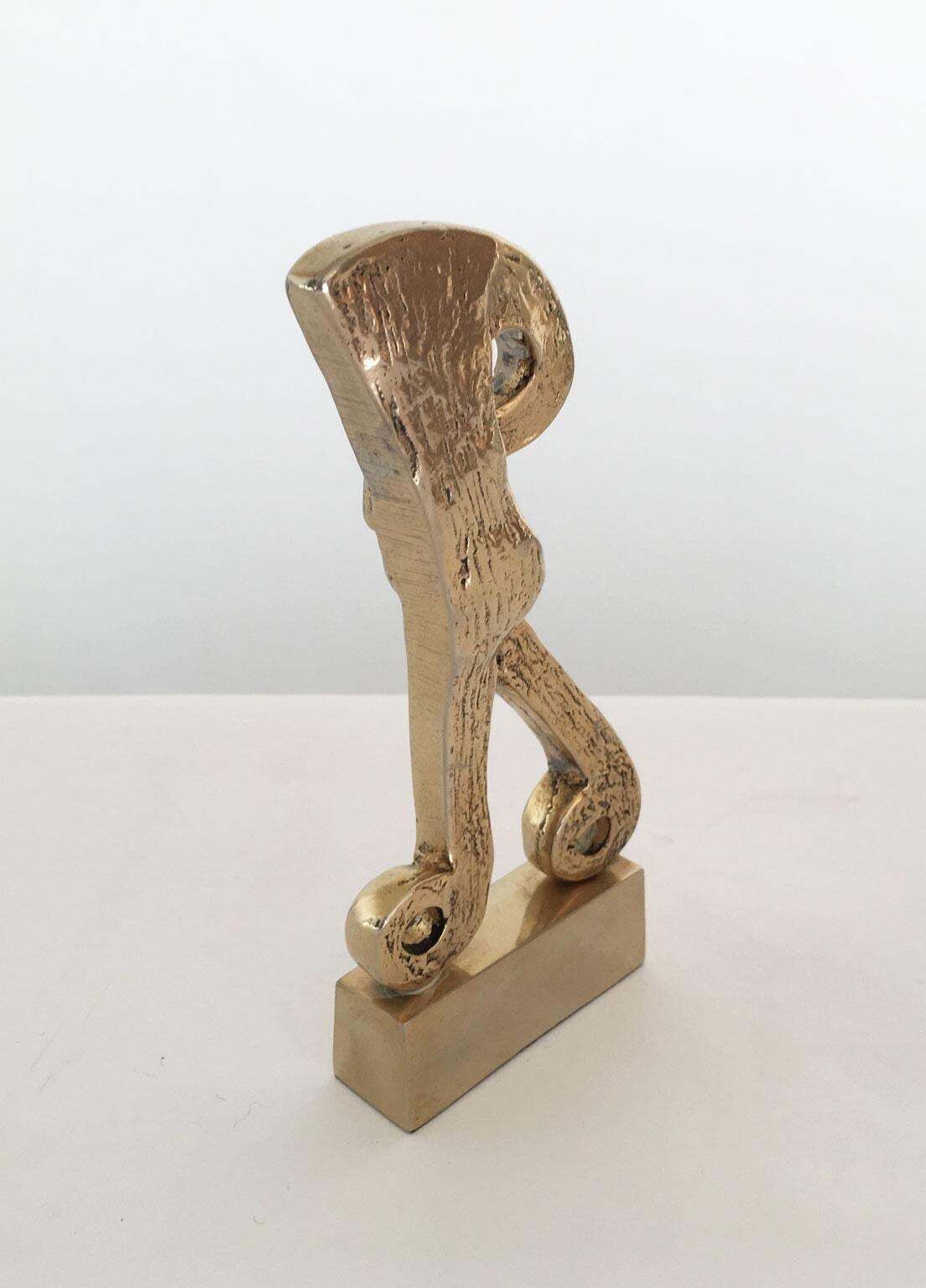 1980, Italy Post Modern Rodica Tanasescu Bronze Abstract Sculpture Maratoneta photo vintage