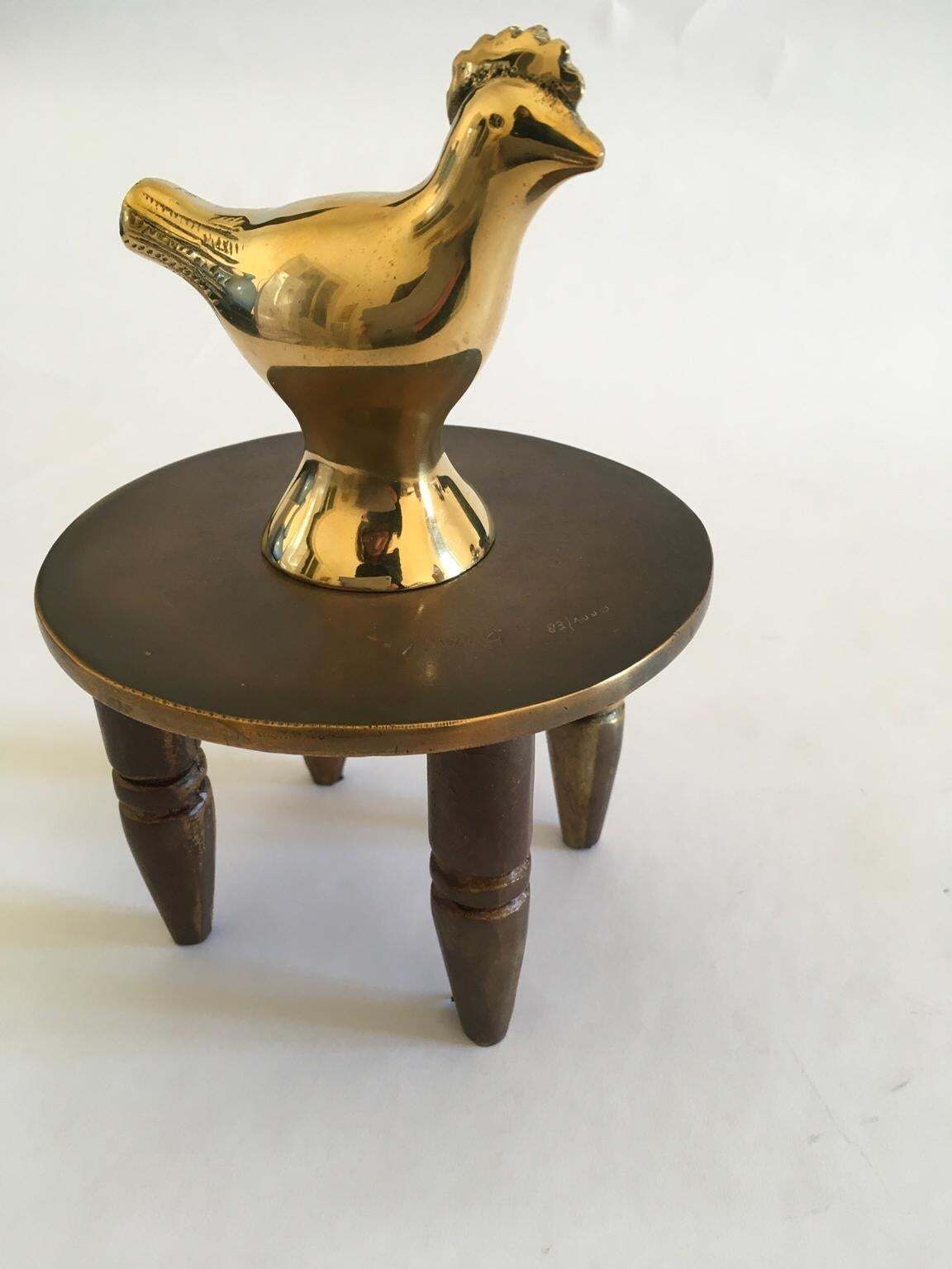 Italy 1982 Post Modern Abstract Bronze Sculpture Lucky Charm By Concetto Pozzati photo furniture
