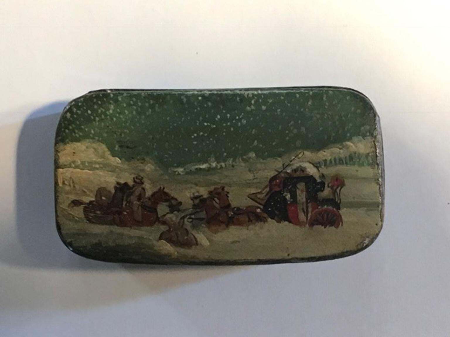 Mid 18th Century Set Of Five Wood Lacquered Boxes With Landscape Scenes photo for sale