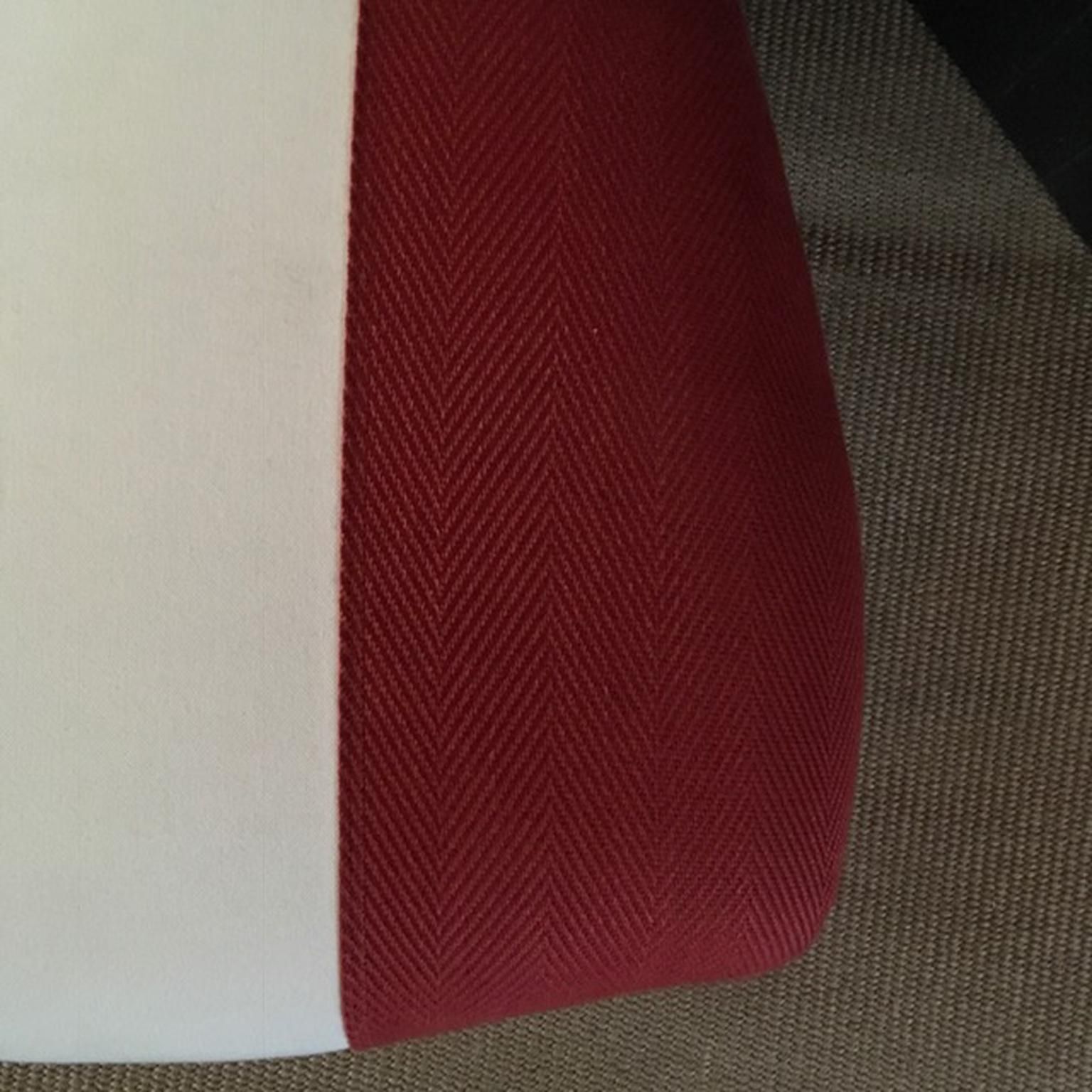 French Provincial Lacquered Black Wood Dining Chair Upholstered Red And White photo furniture