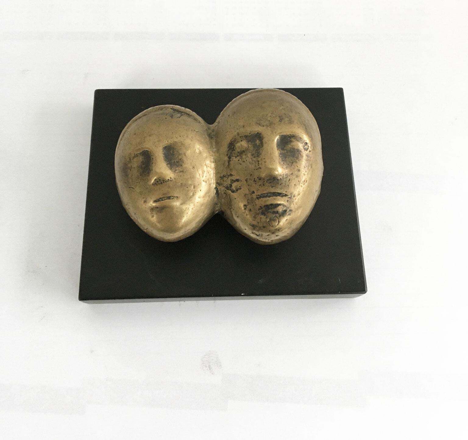 Late 20th Century Italy Bronze Abstract Sculpture By Eli Riva Sole Luna Sun Moon photo furniture