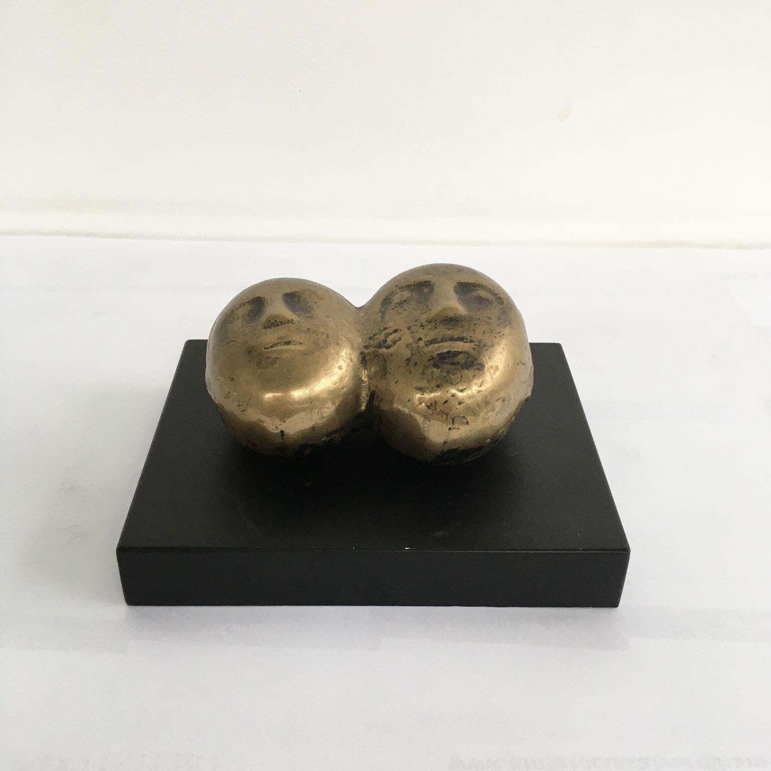 photo buy Late 20th Century Italy Bronze Abstract Sculpture By Eli Riva Sole Luna Sun Moon