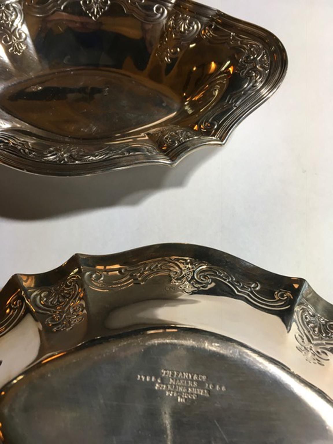 New York Tiffany Late 19th Century Victorian Pair Of Sterling Silver Bowls photo buy