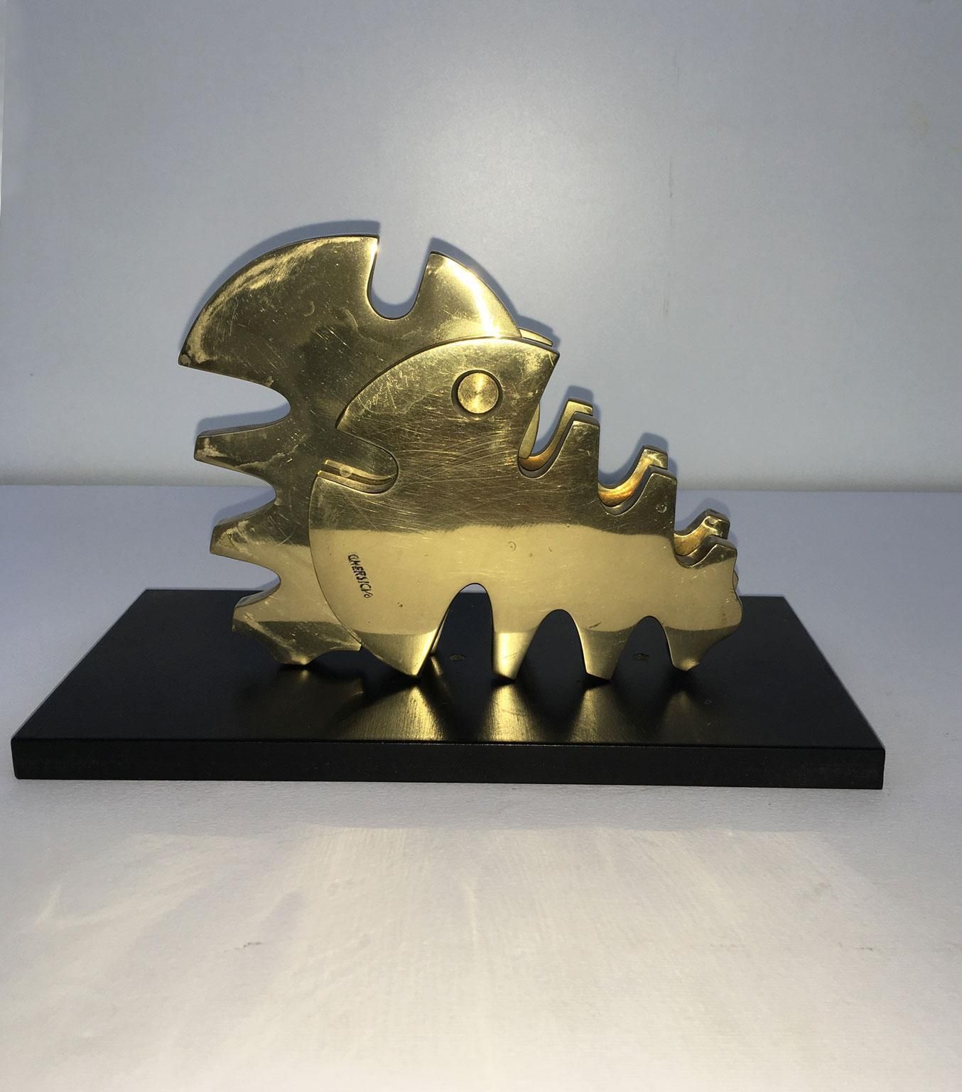 1980 Italy Bruno Chersicla Abstract Bronze Sculpture Vite photo furniture