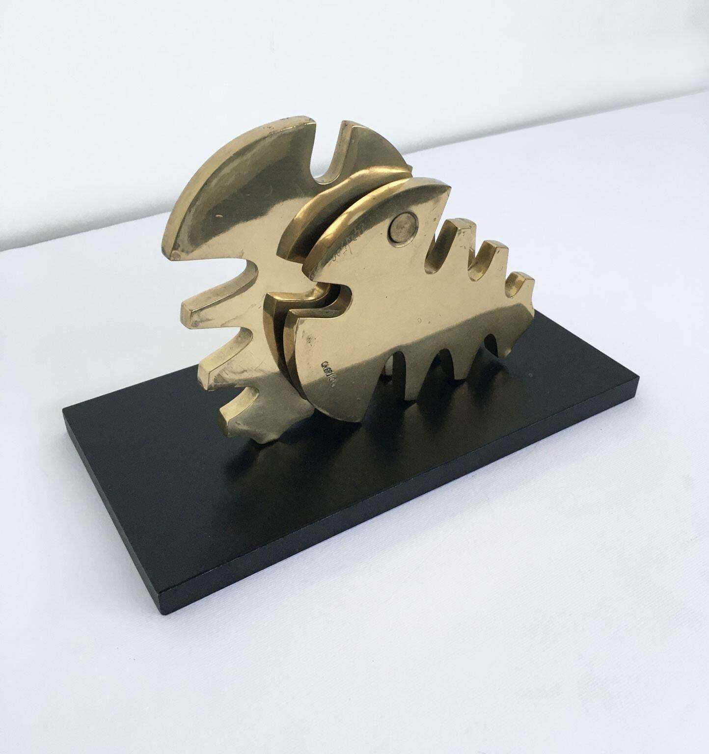 1980 Italy Bruno Chersicla Abstract Bronze Sculpture Vite photo vinterior