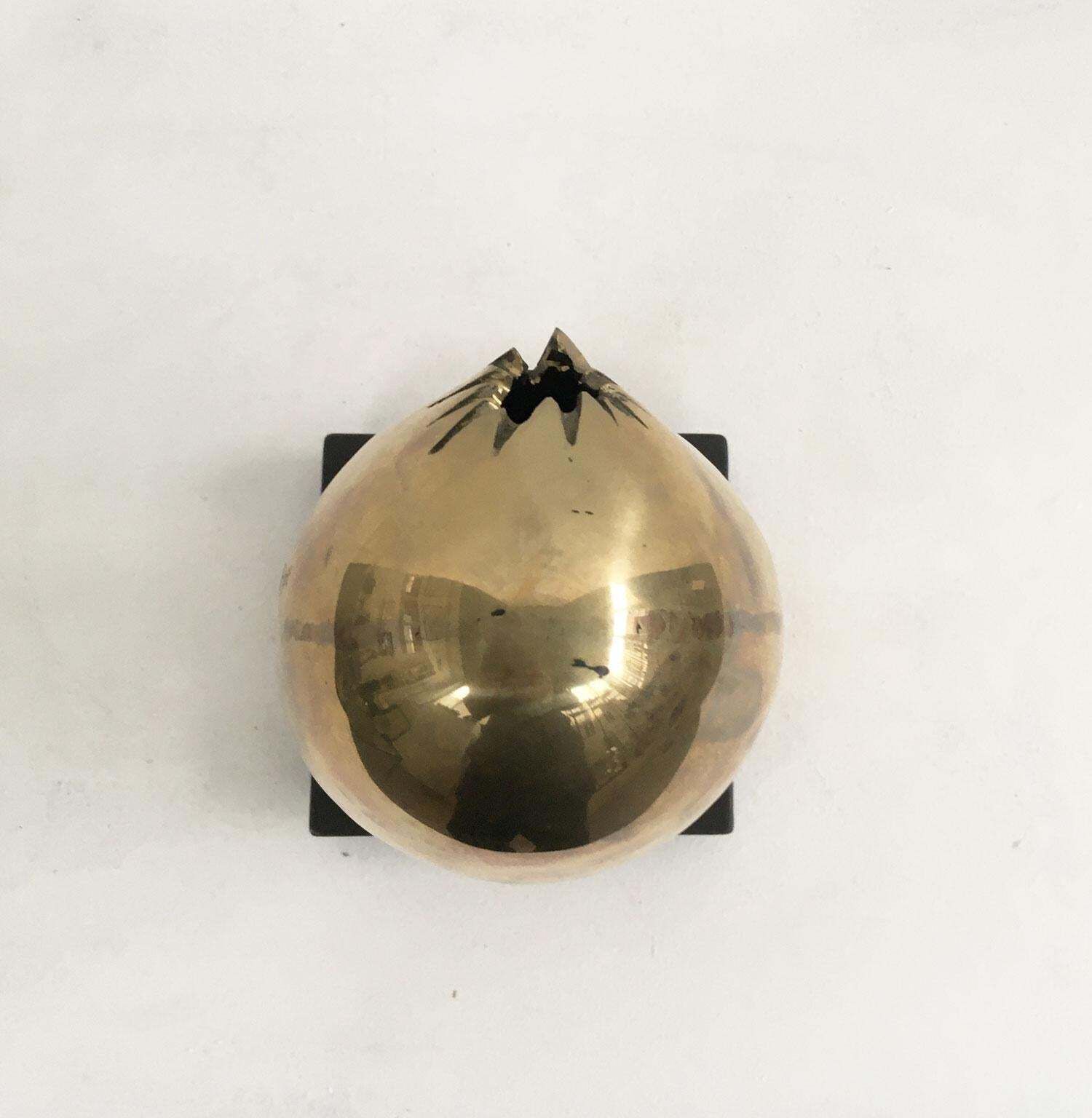 1978 Italy Bronze Abstract Sculpture By Fanna Roncoroni Forma Ovale Oval Shape photo vinterior
