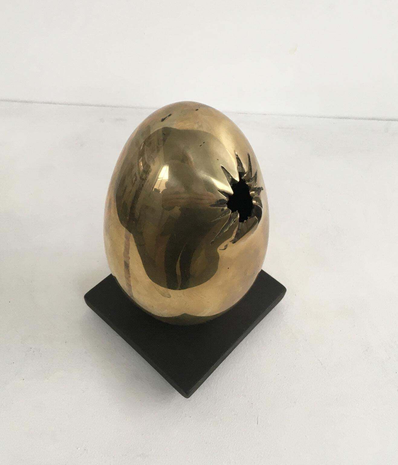 photo for sale 1978 Italy Bronze Abstract Sculpture By Fanna Roncoroni Forma Ovale Oval Shape