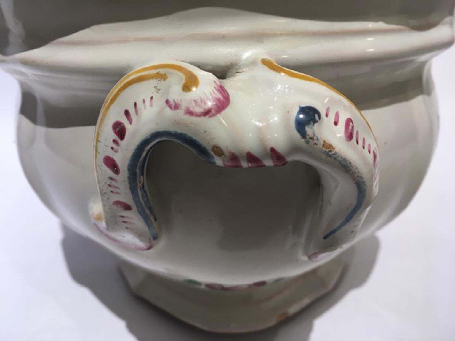Home Decor France Mid 18th Century Porcelain Soup Bowl Flowers And Fruits Drawings photo