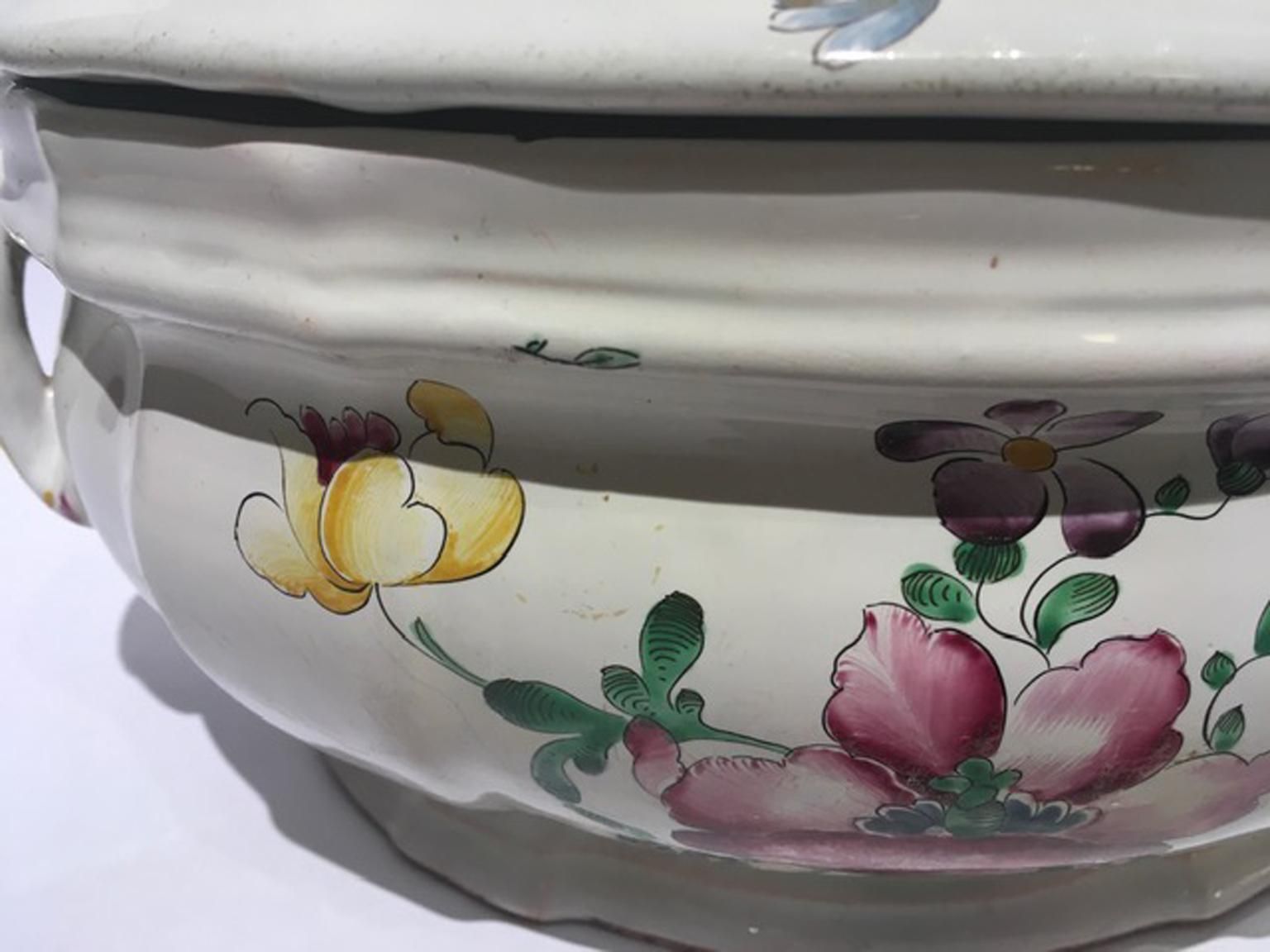 1020.0 France Mid 18th Century Porcelain Soup Bowl Flowers And Fruits Drawings photo