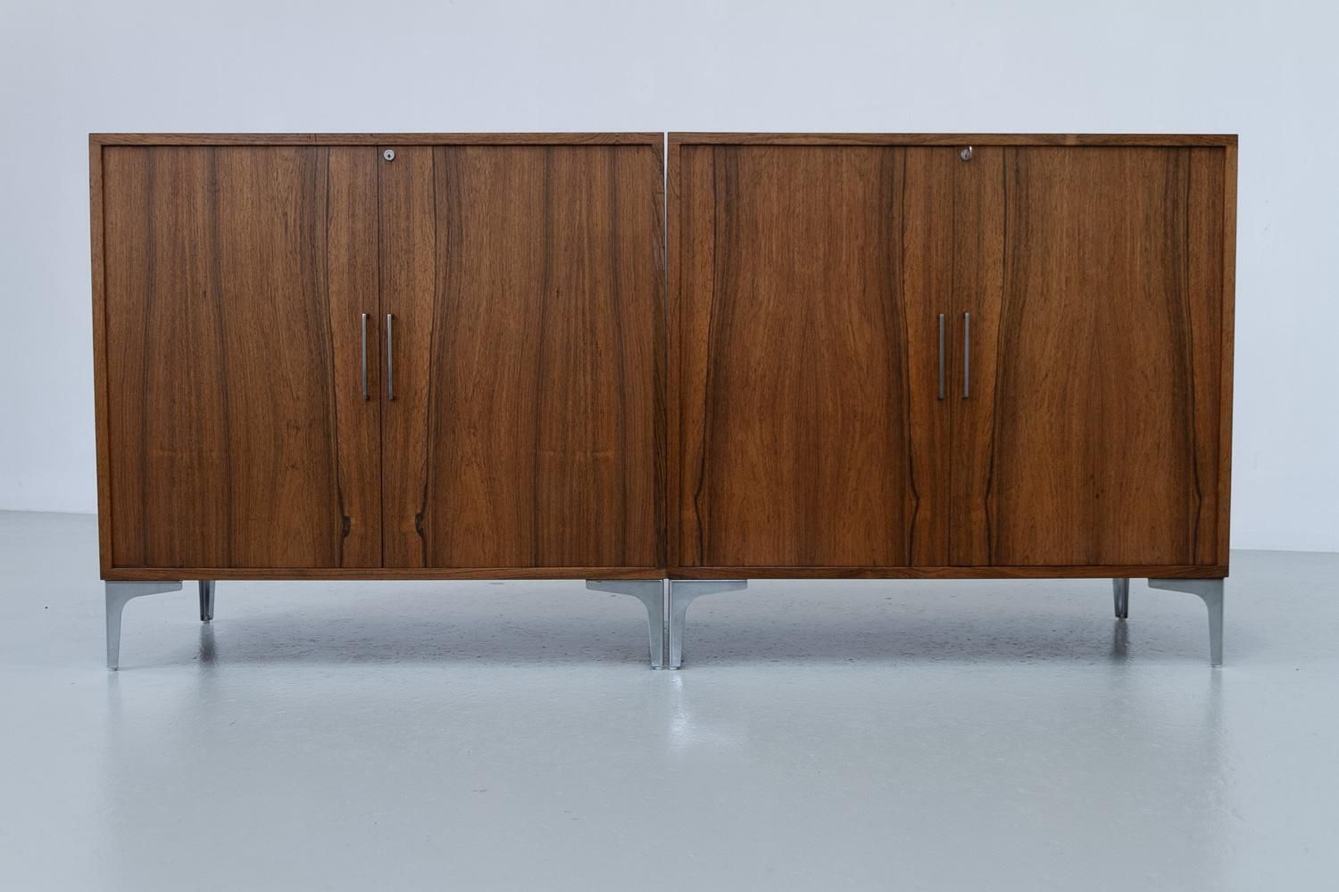 Danish Modern Rosewood Cabinets By Bjerringbro Savværk, 1960s. Set Of 2. photo for sale