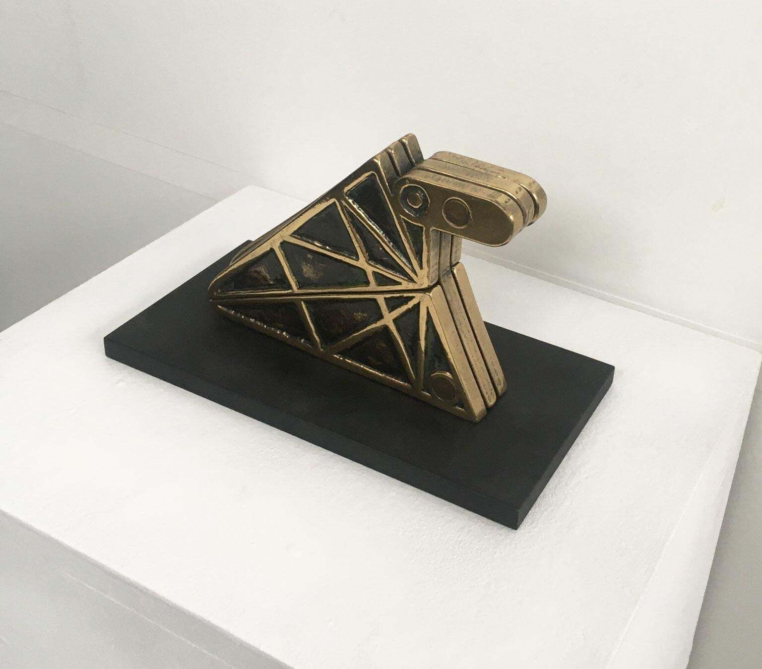 1980 Italy Bronze Abstract Kinetic Sculpture Bruno Chersicla Playwork photo buy