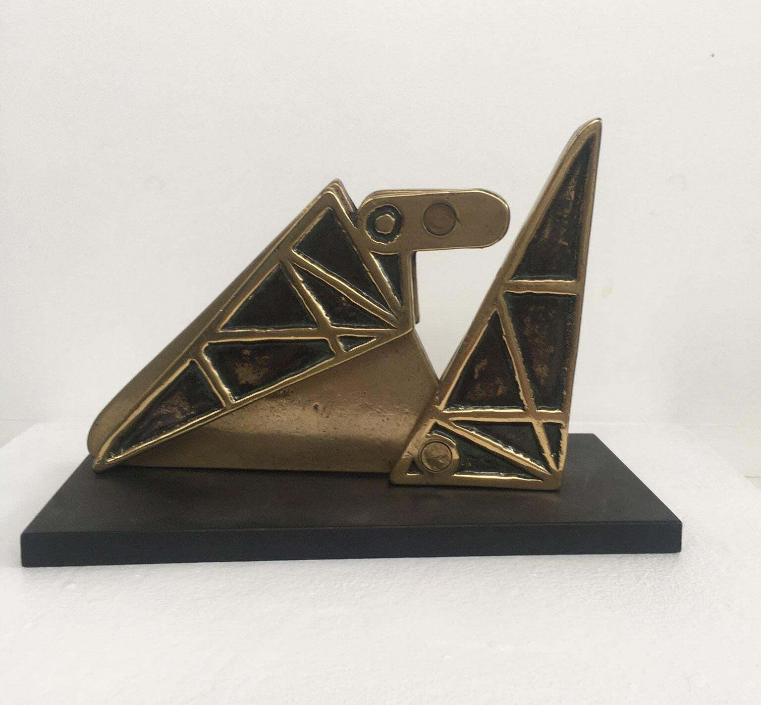 photo buy 1980 Italy Bronze Abstract Kinetic Sculpture Bruno Chersicla Playwork