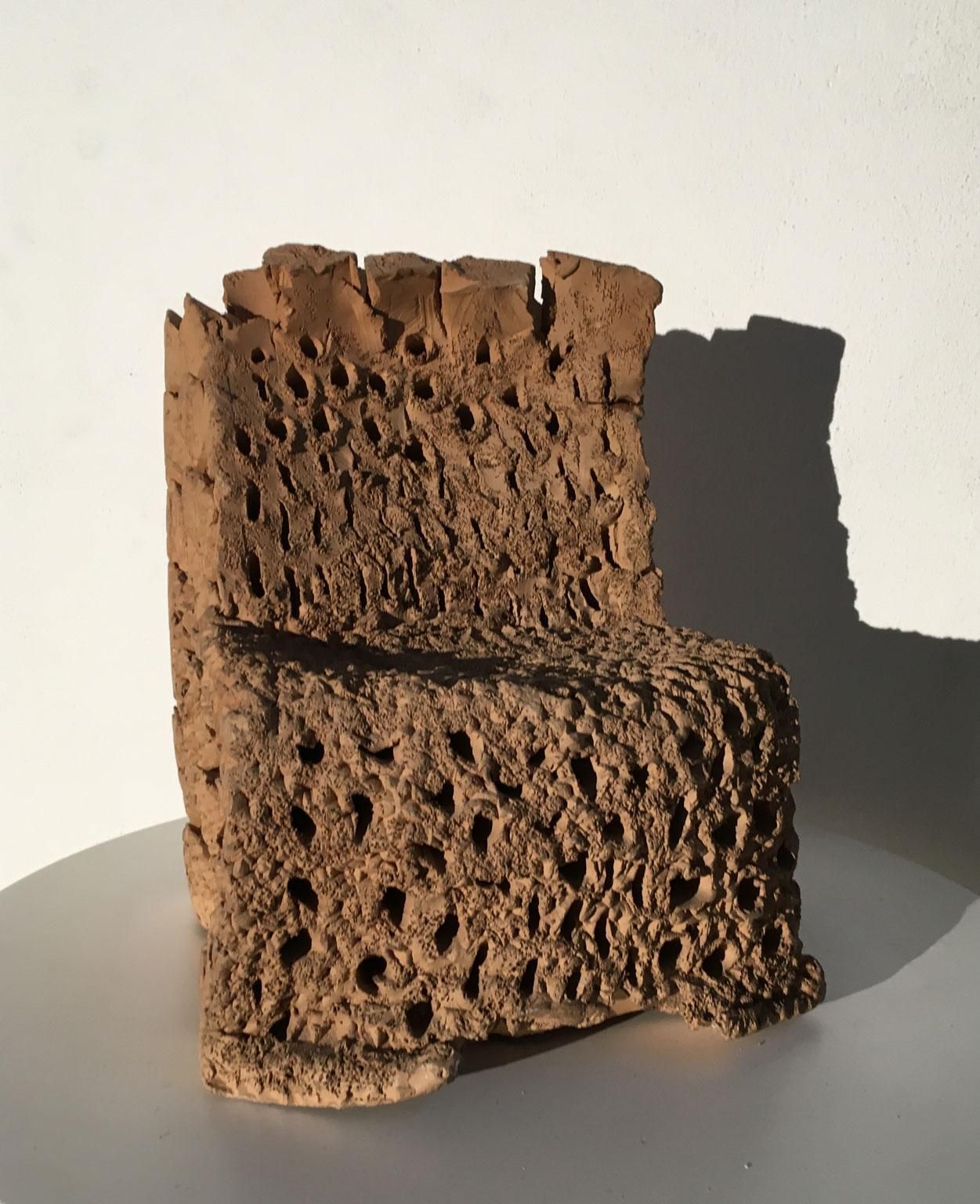 photo furniture 1985 Italy Terracotta Abstract Sculpture By Urano Palma Terracotta Throne