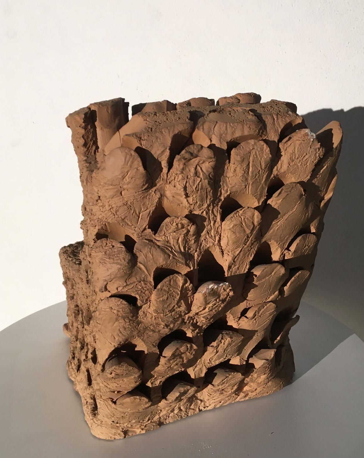 Art 1985 Italy Terracotta Abstract Sculpture By Urano Palma Terracotta Throne photo