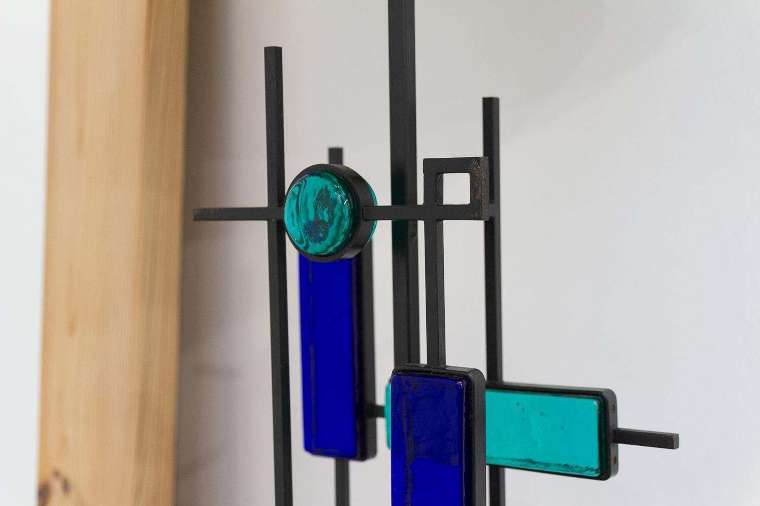 Danish Modern Tall Table Lamp Iron And Glass By Svend Aage Holm Sørensen, 1970s. photo buy