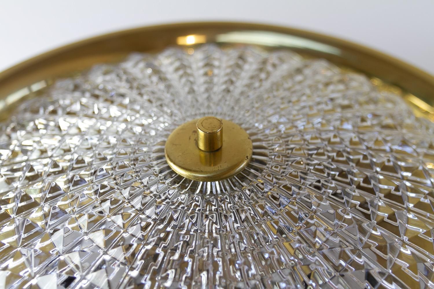 Orrefors Brass Wall Or Ceiling Lamps By Fagerlund For Lyfa, 1960s. Set Of 2. photo Lighting