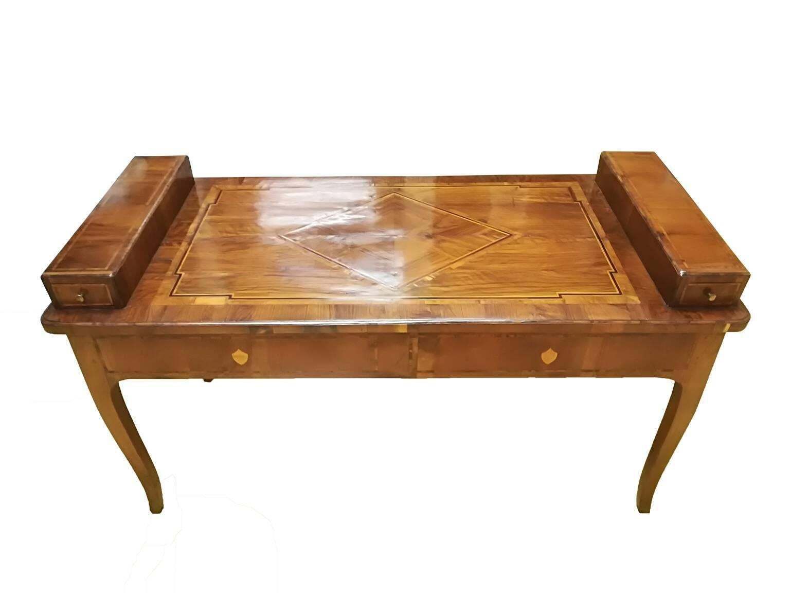 Italy Mid 18th Century Olive Root Wood Desk With Drawings In Regency Style photo furniture