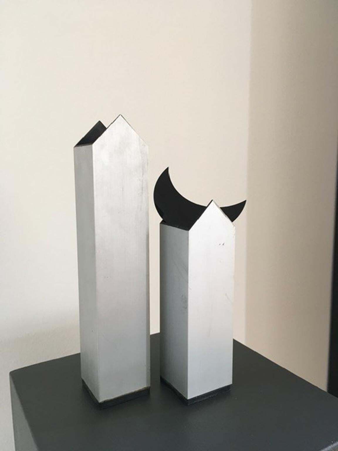 photo furniture Italy 1970 Post Modern Aluminium Abstract Sculptures The Twins And Moon