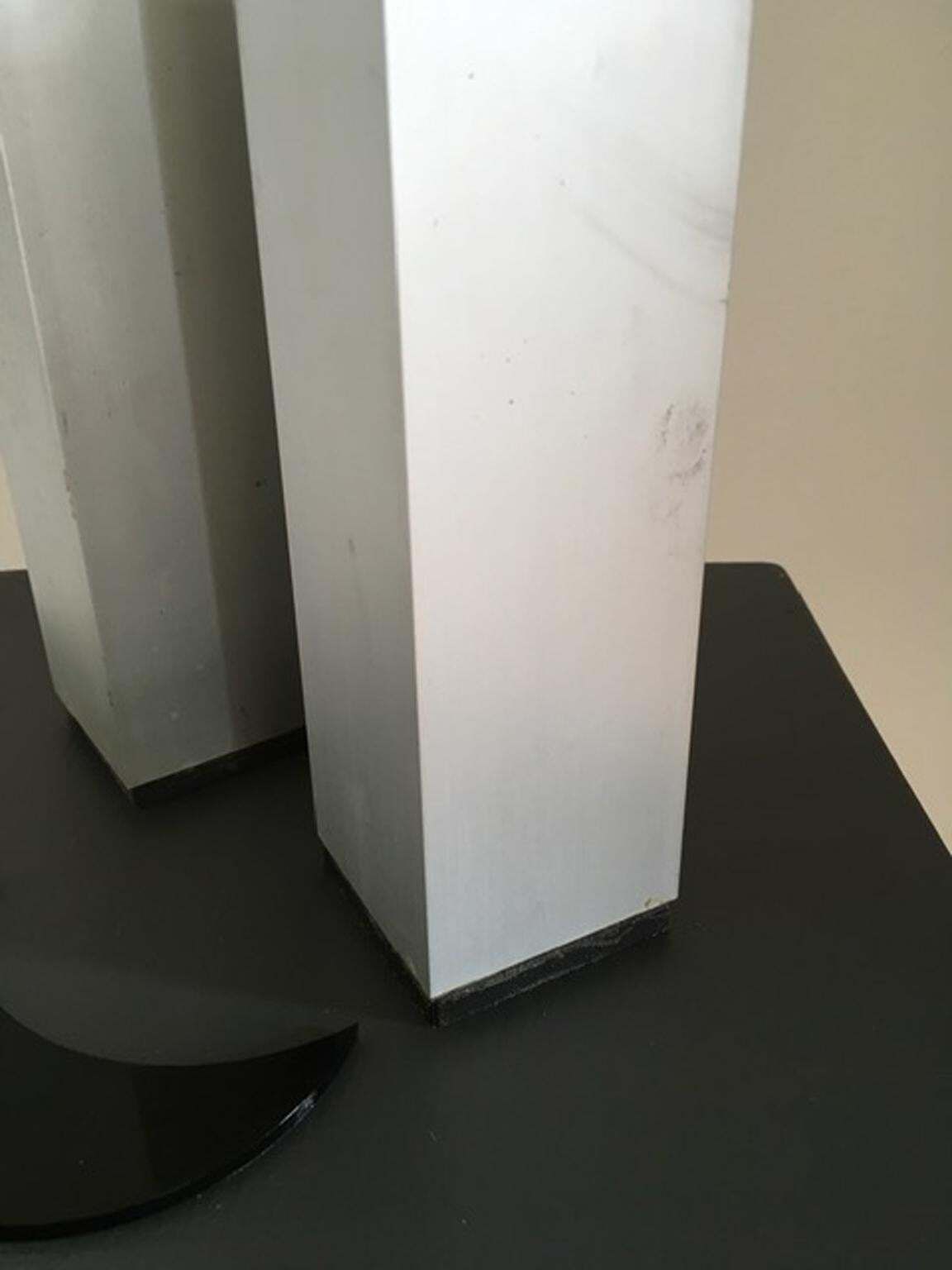 photo vintage Italy 1970 Post Modern Aluminium Abstract Sculptures The Twins And Moon