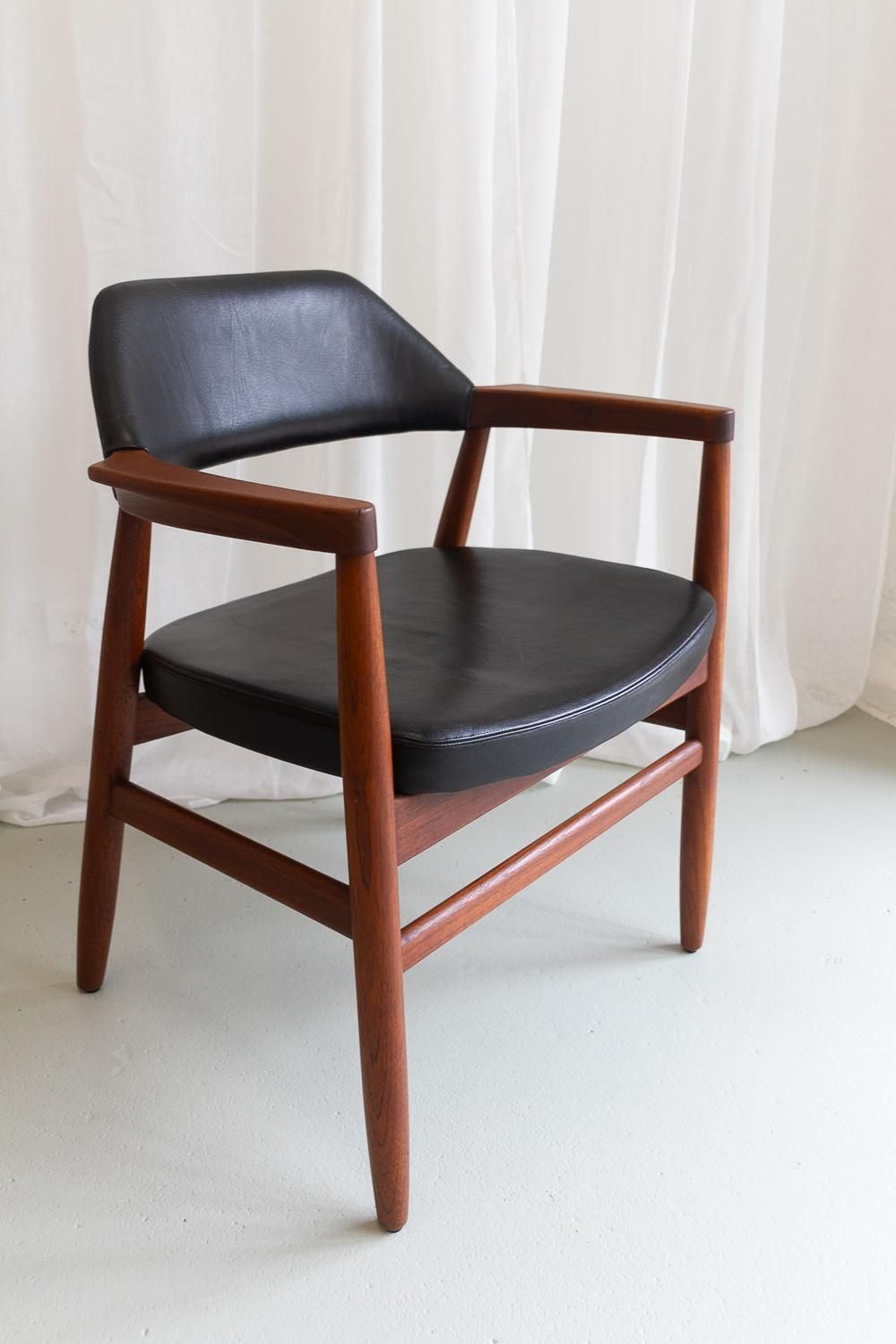 Furniture Danish Modern Teak Armchair By Tove & Edvard Kindt Larsen, 1950s. photo