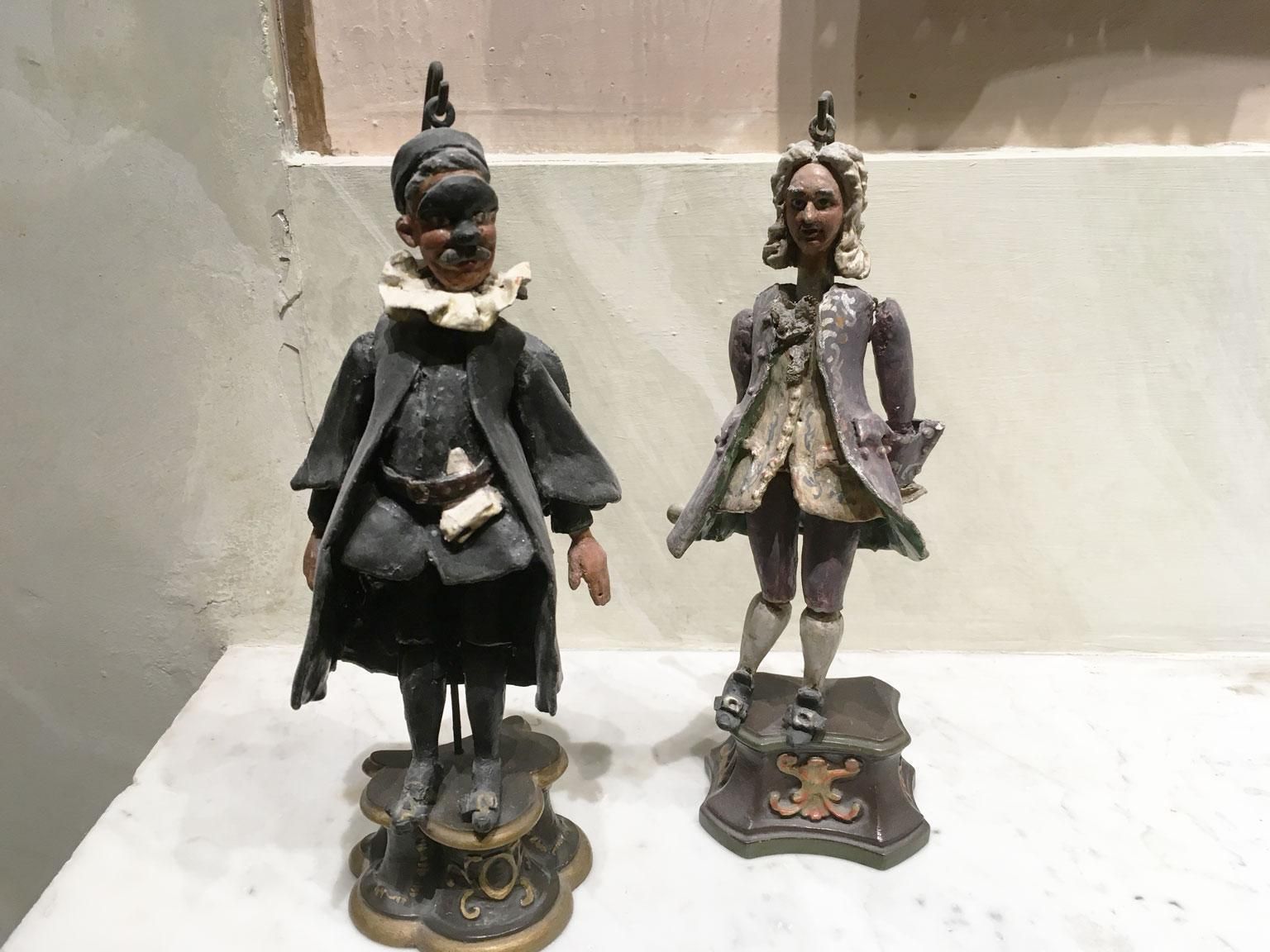 photo for sale 1750 Venezia Italy Set 7 Lacquered Puppets Polychrome Wooden And Papier Machè
