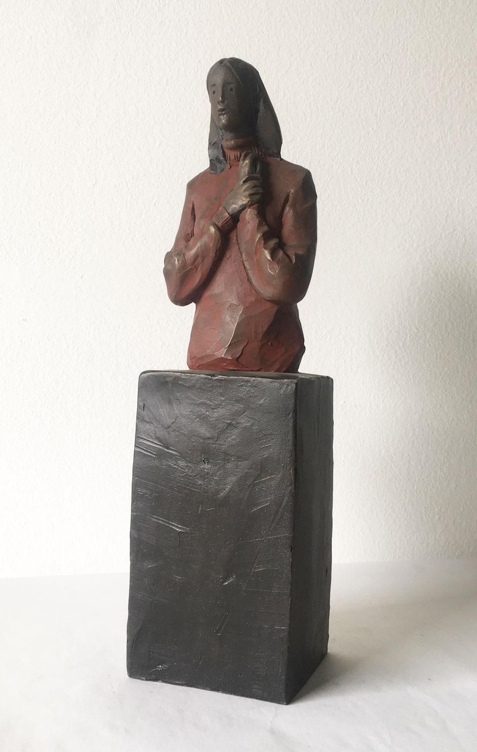 photo vintage Italy Bronze Cast Figurine Sculpture By Aron Demetz Verso Te