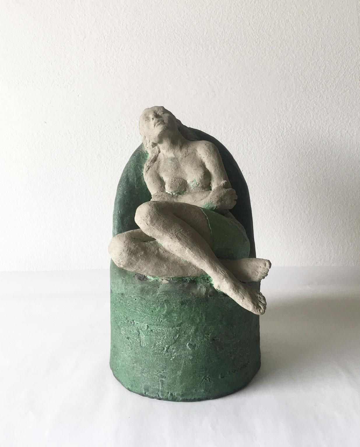 1998 Italy Bronze Woman Figurine Sculpture By Marco Cornini Attesa photo furniture