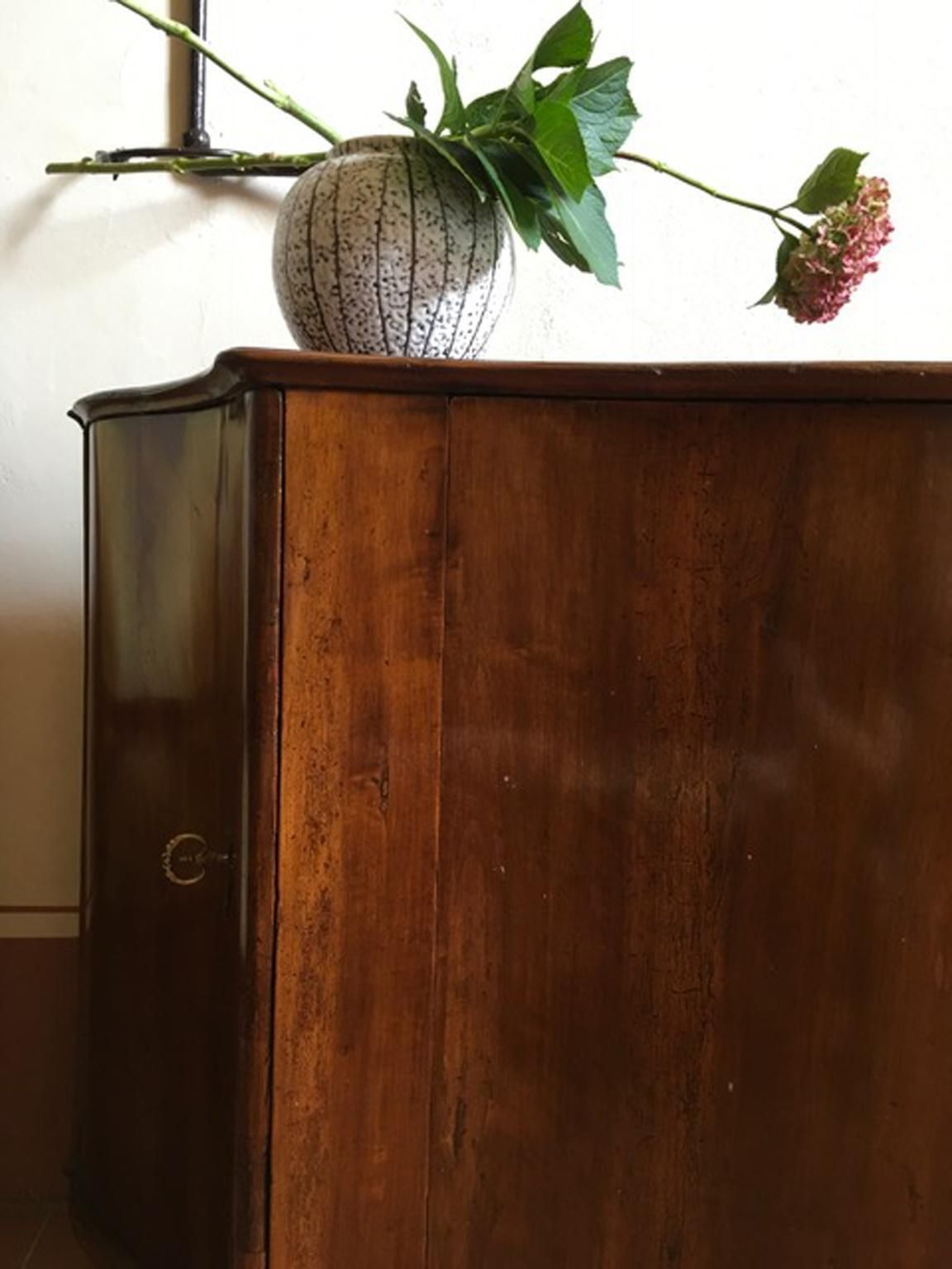 Italy Venezia Mid  18th Century Baroque Hand Carved Walnut Sideboard photo for sale