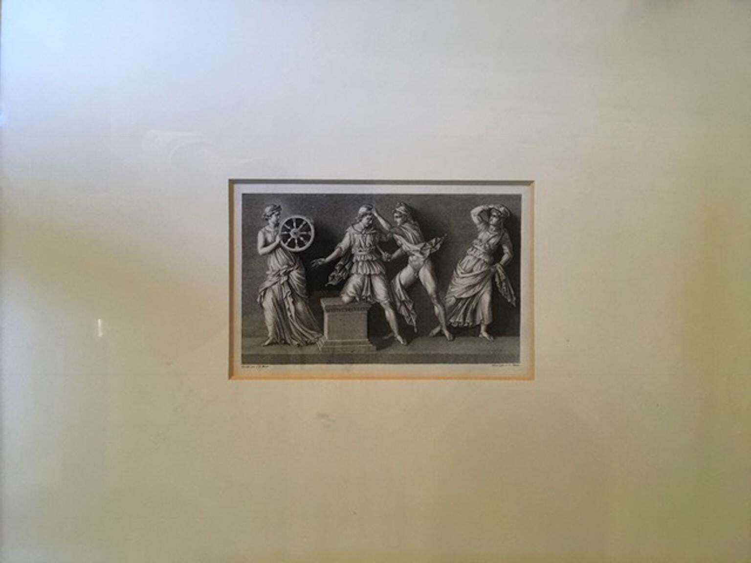 France Mid 19th Century Pair Of Neoclassical Black And White Prints By J.C.Ulmer photo for sale