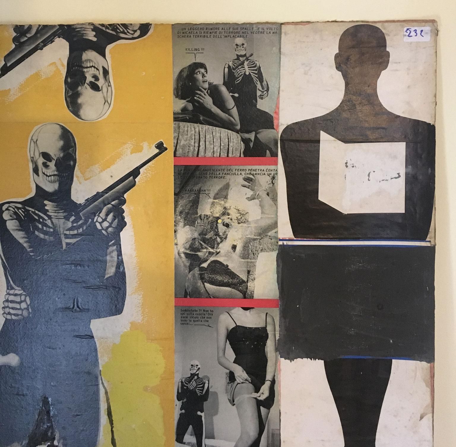 photo furniture 1966 Italy Abstract Painting And Paper Collage By Ermete Lancini
