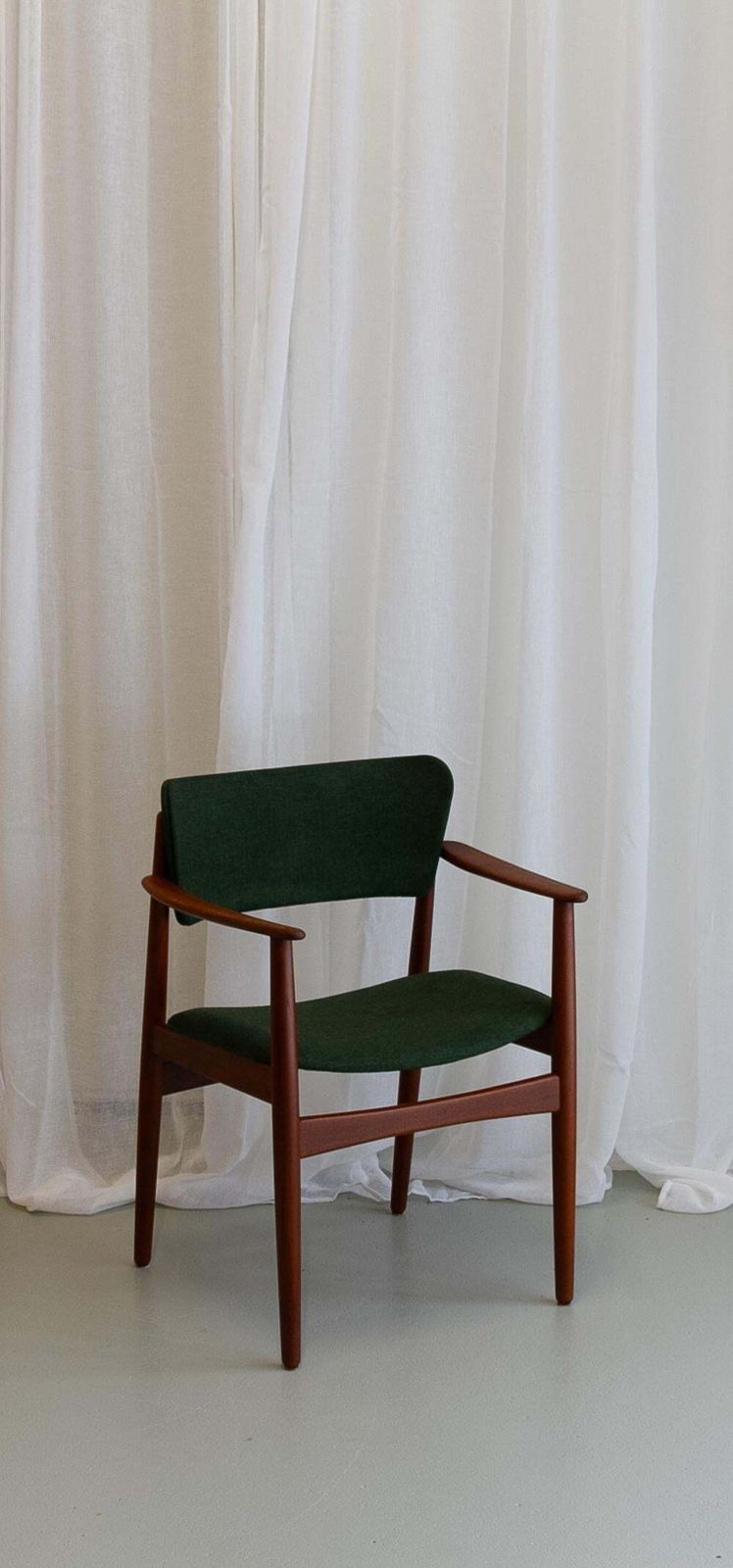 Danish Modern Teak Armchair With Green Wool, 1960s. photo furniture
