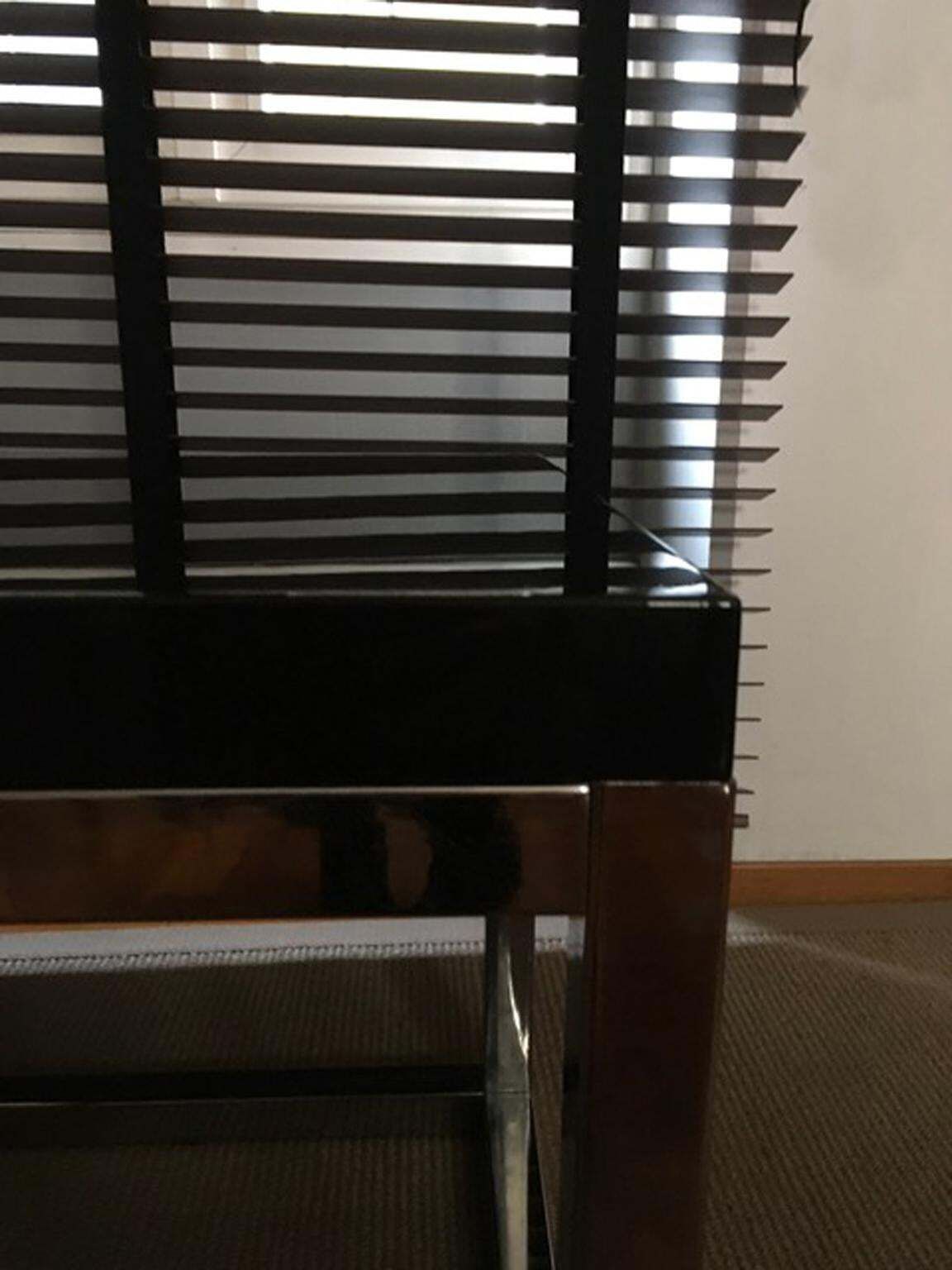 photo for sale Late 20th Century London Pair Andrew Martin Metal Side Tables