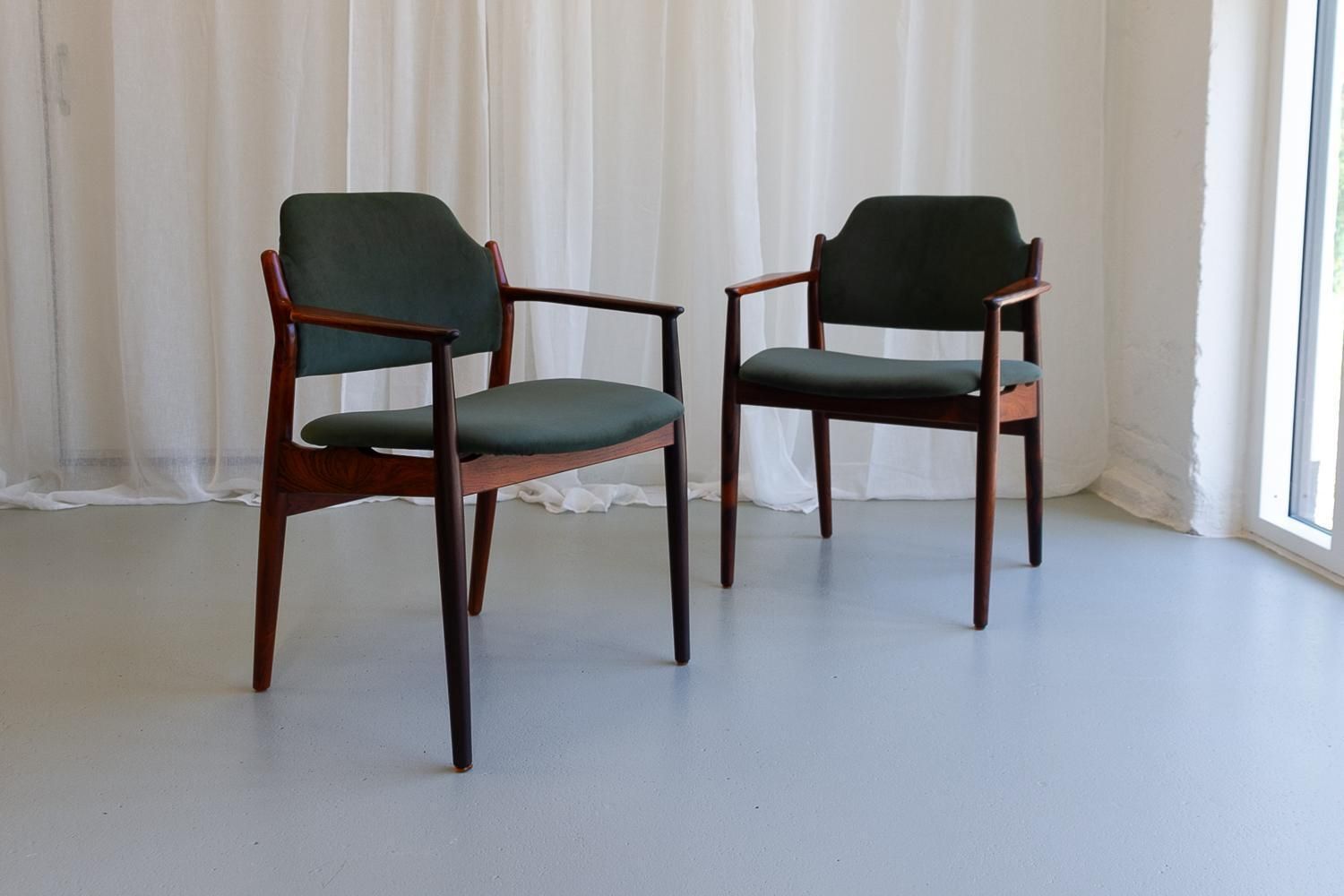 Danish Modern Rosewood Armchairs Model 62a By Arne Vodder, 1960s. Set Of 2. photo furniture