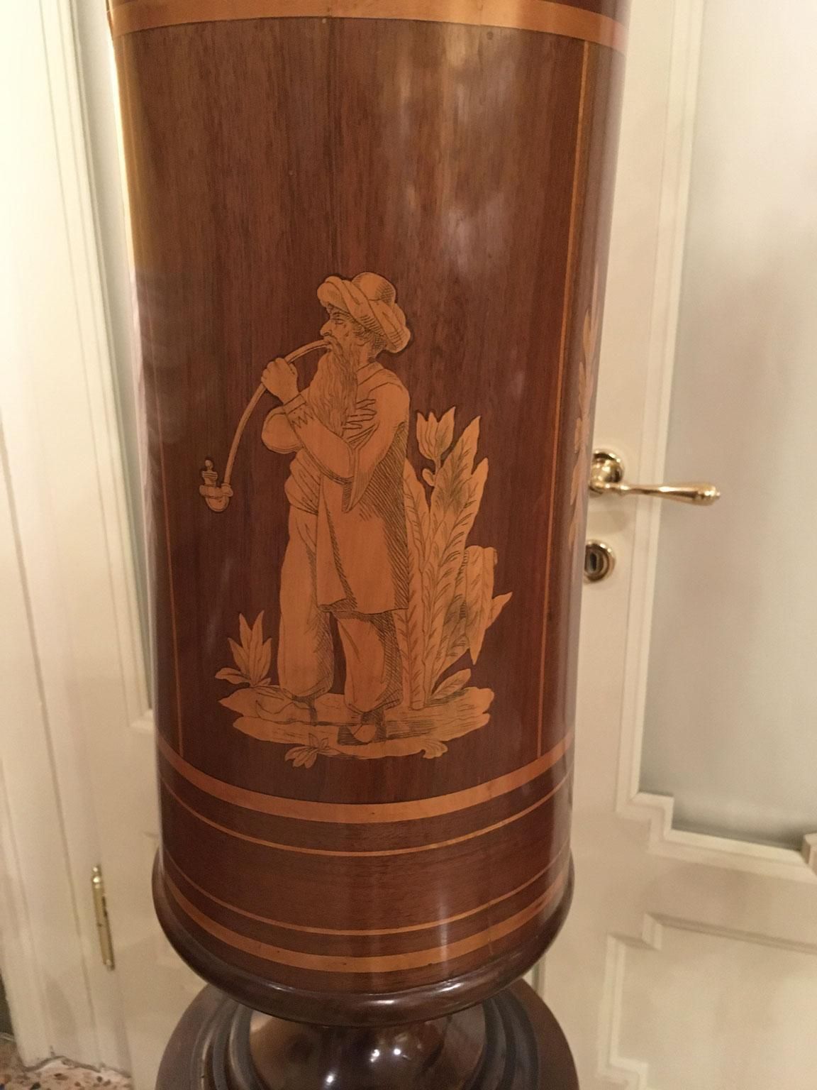 Early 19th Century  Venezia Pair Of Inlaid Walnut Tobacco Boxes On Stands photo for sale