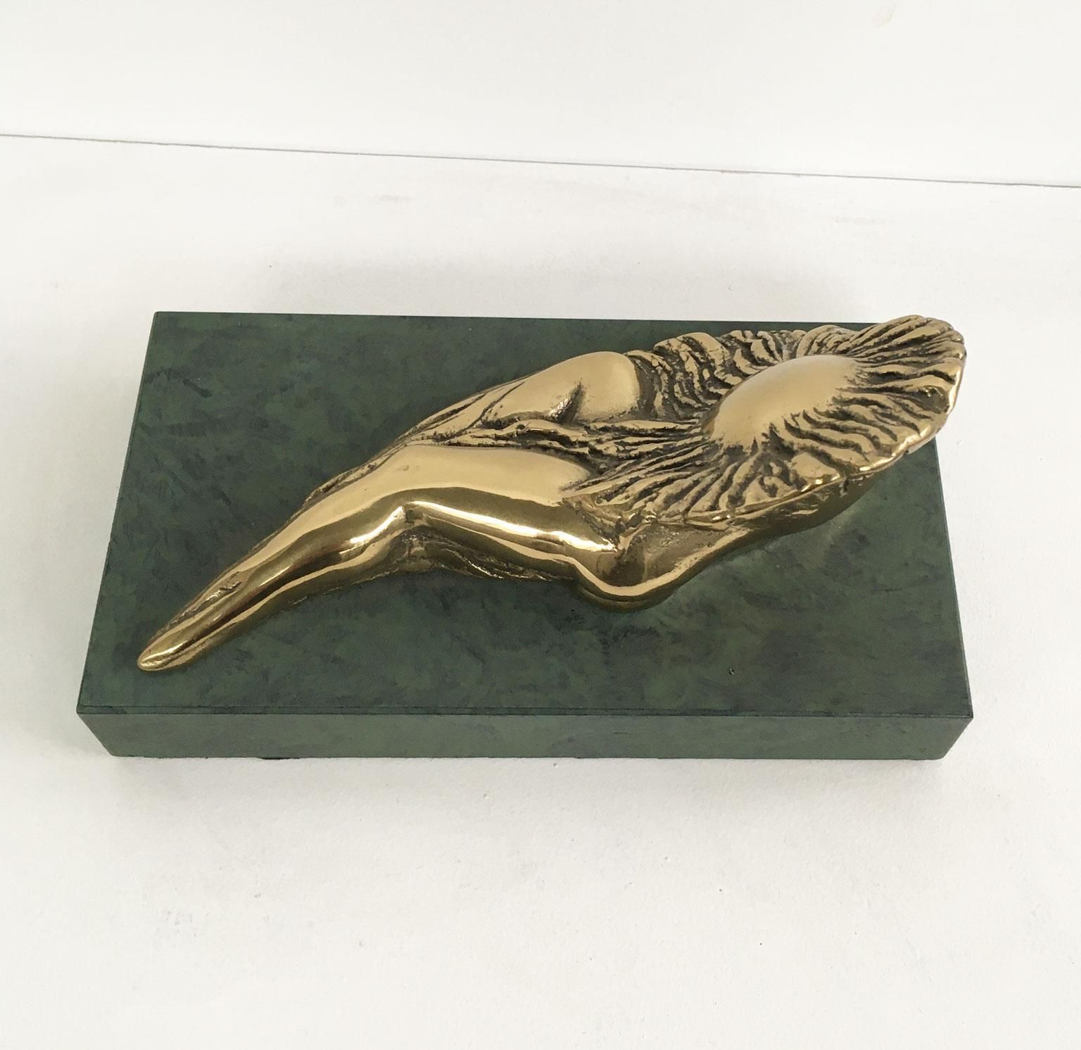 photo vintage 1986 Italy Bronze Abstract Sculpture Patrizia Guerresi Donnasole Sun Woman