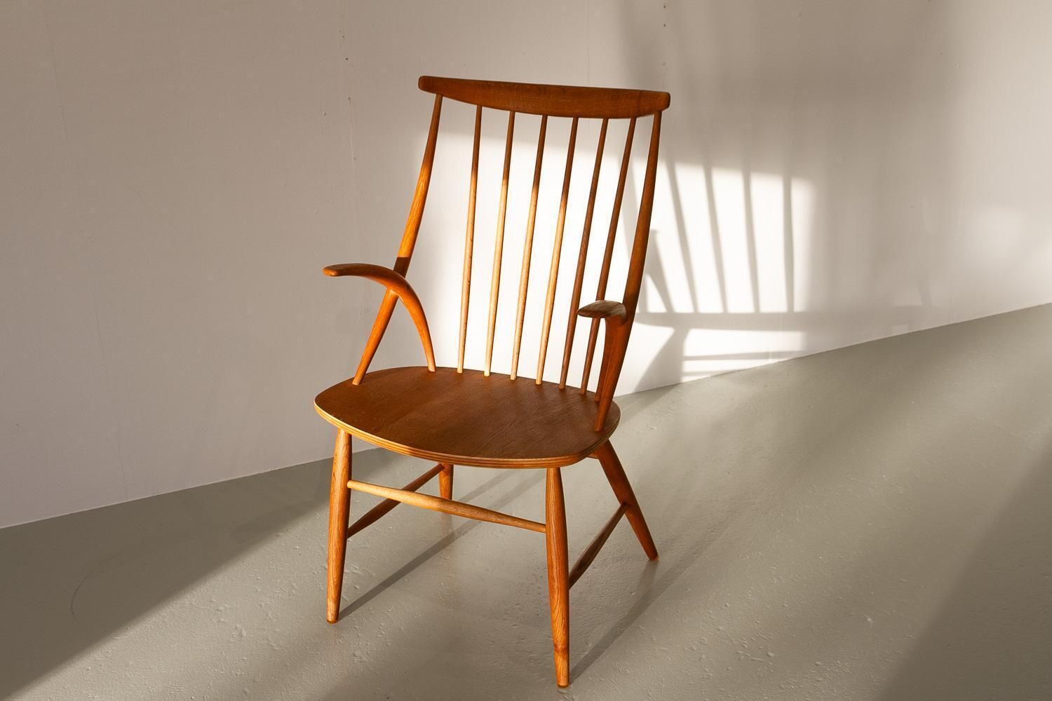 photo for sale Danish Modern Armchair Iw2 In Oak By Illum Wikkelsø, 1960s.