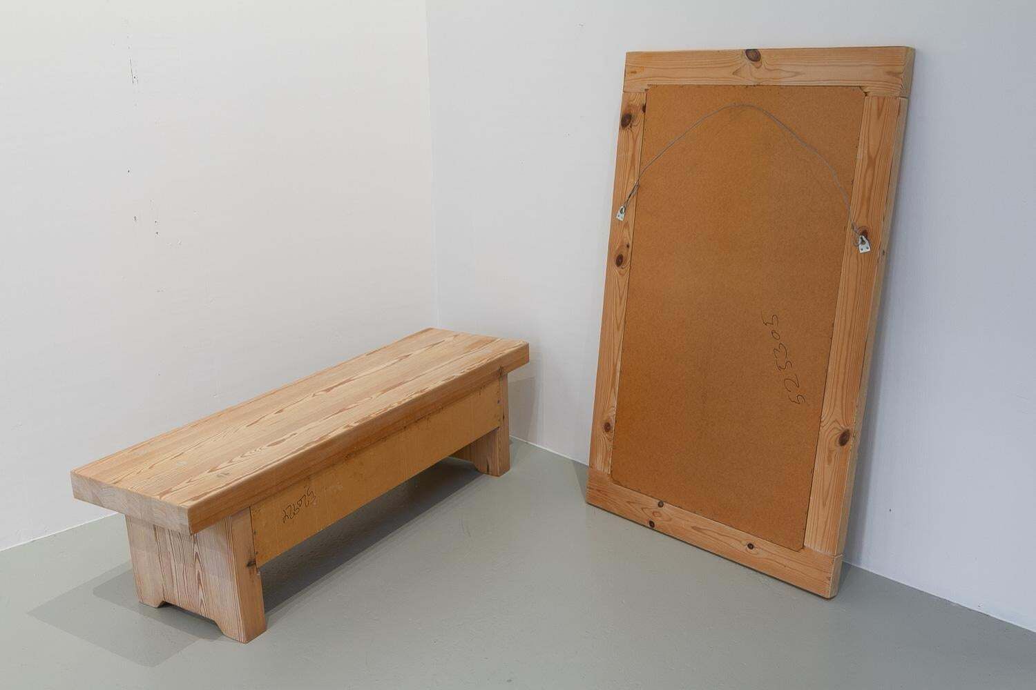 photo buy Swedish Modern Pine Bench And Mirror By Ruben Ward For Fröseke, 1970s.