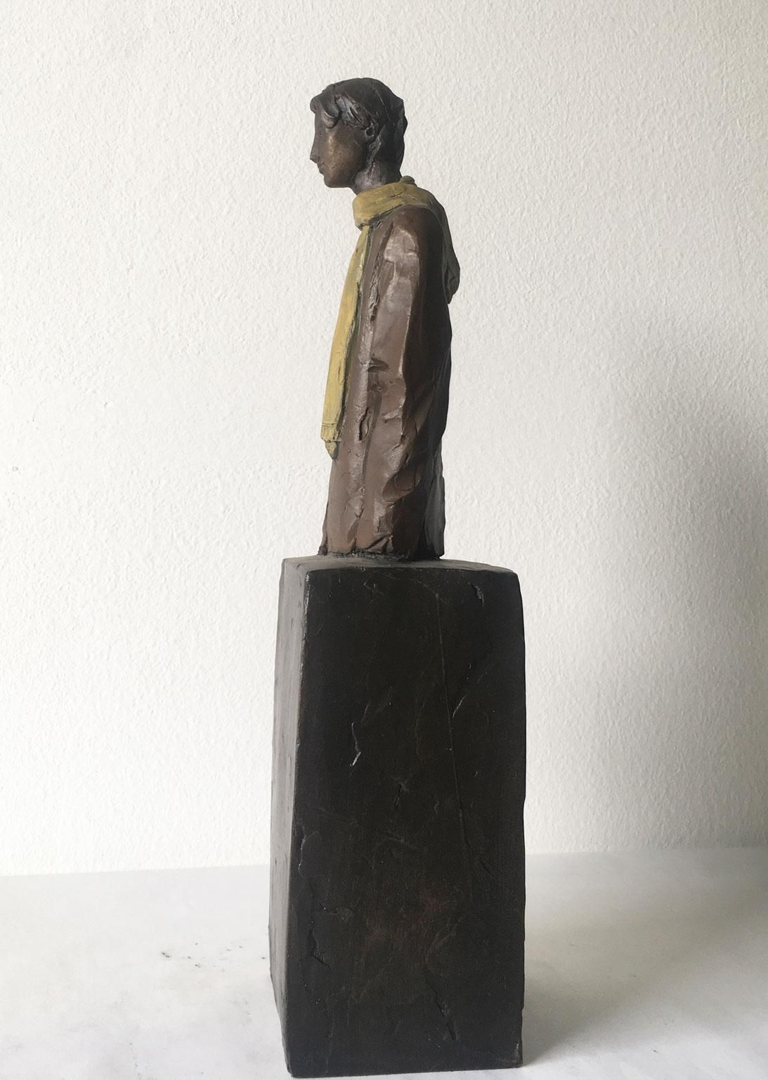 photo for sale Italy Cast Bronze Man Figurine Sculpture By Aron Demetz  Il Grande Freddo